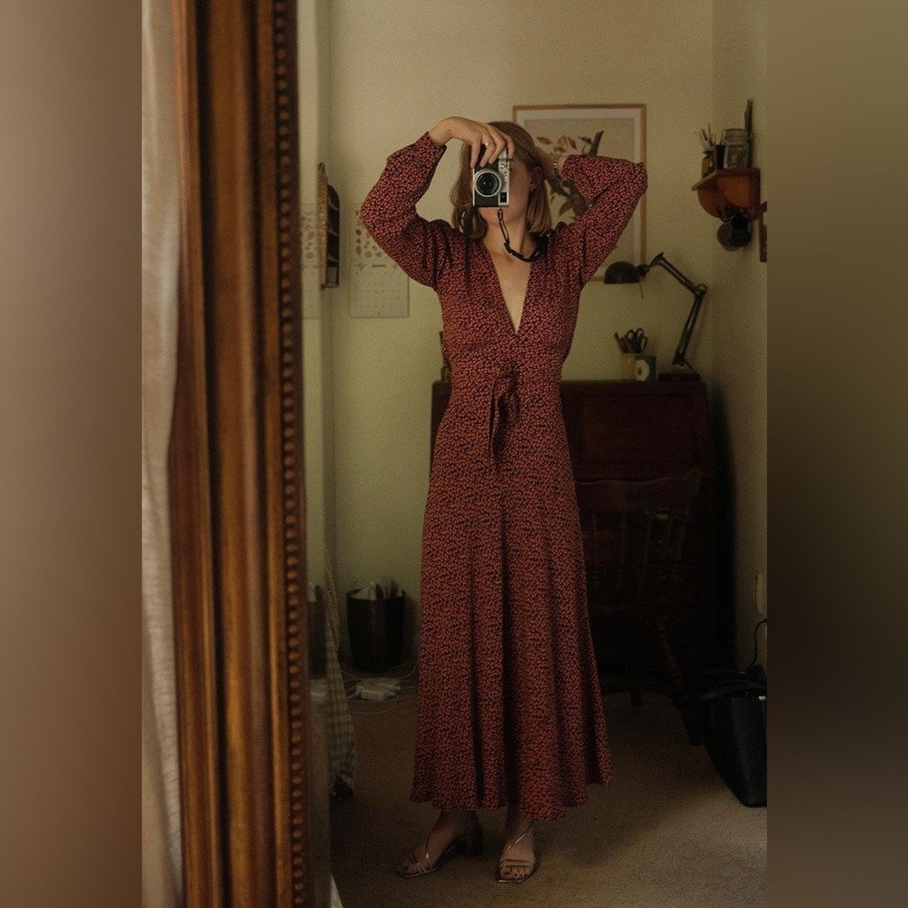 Doen Charleston Dress in Cherry Willow Print size XS