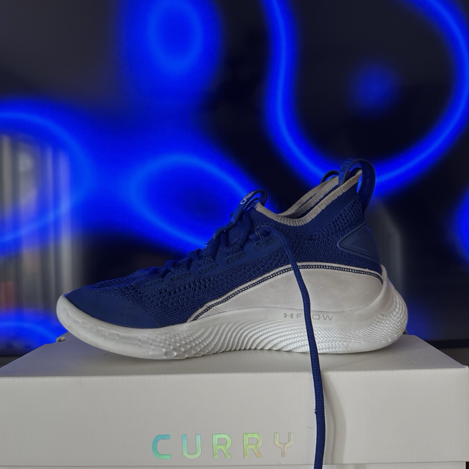 Under Armour Curry Flow Shoes – Royal Blue (Size 6.5)