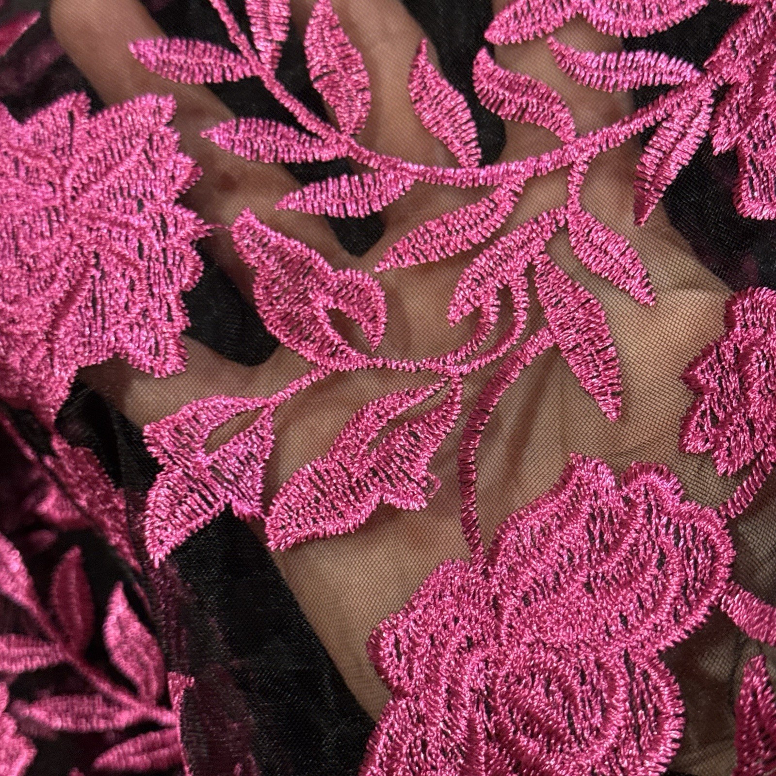 Speechless Sz 7 Fringe Hem Embroidered Pink Black Lace Mini Dress Dark Romantic