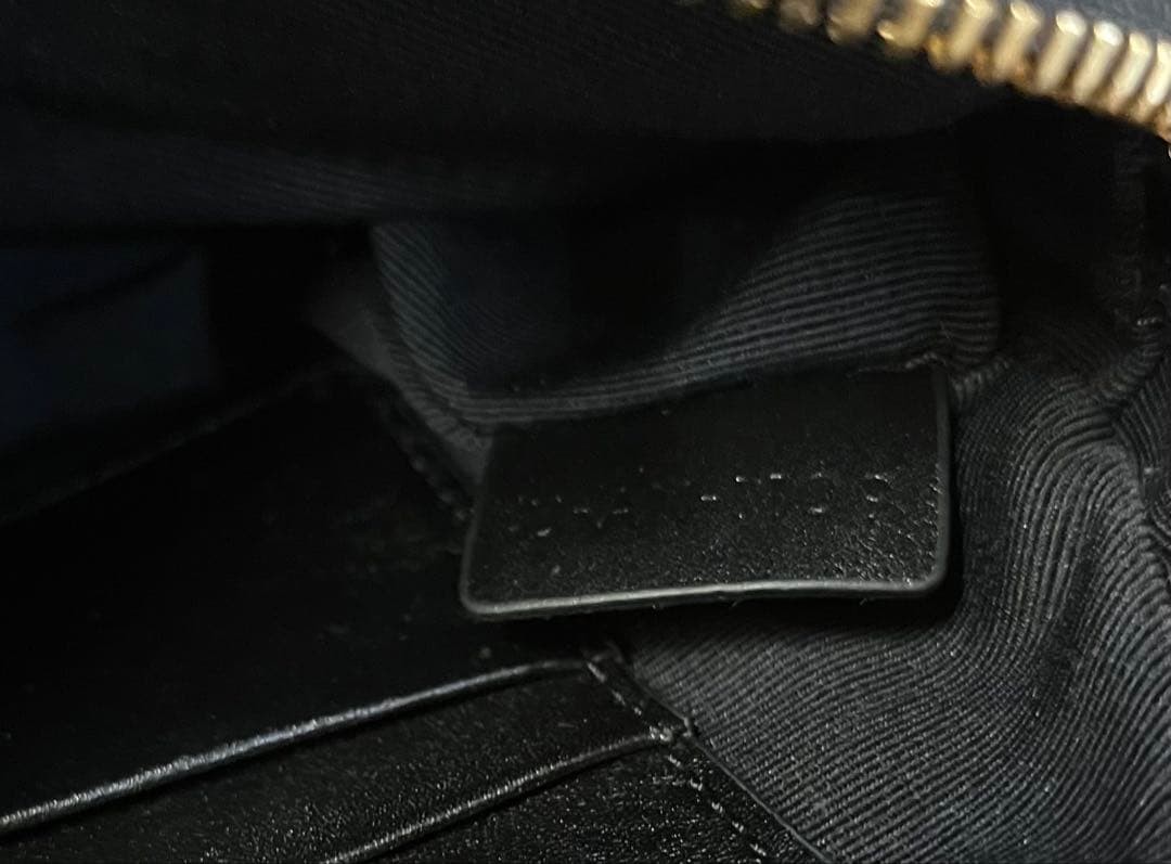 CELINE C Charm Quilted Leather Shoulder Bag Black Authentic Small Crossbody