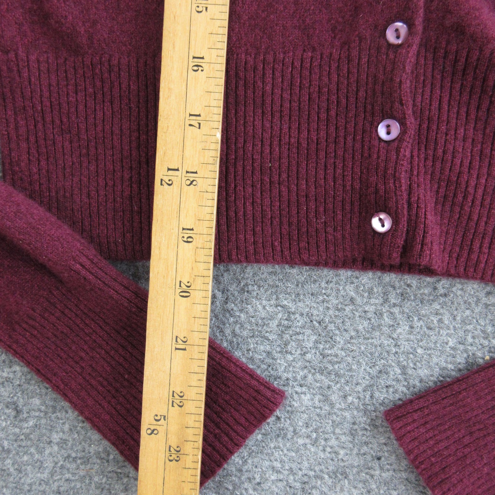 Autumn Cashmere Sweater Cardigan Womens M Red Cashmere Crewneck Button Knit