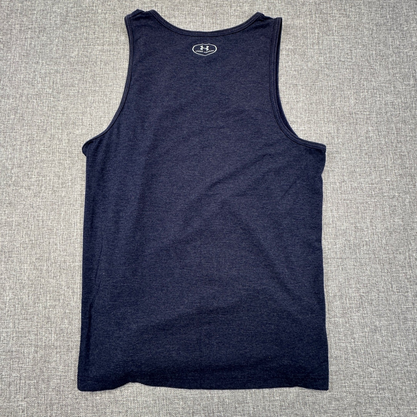 Under Armour Tank Top Mens Large Navy Blue USA Flag HeatGear Muscle Gym Workout