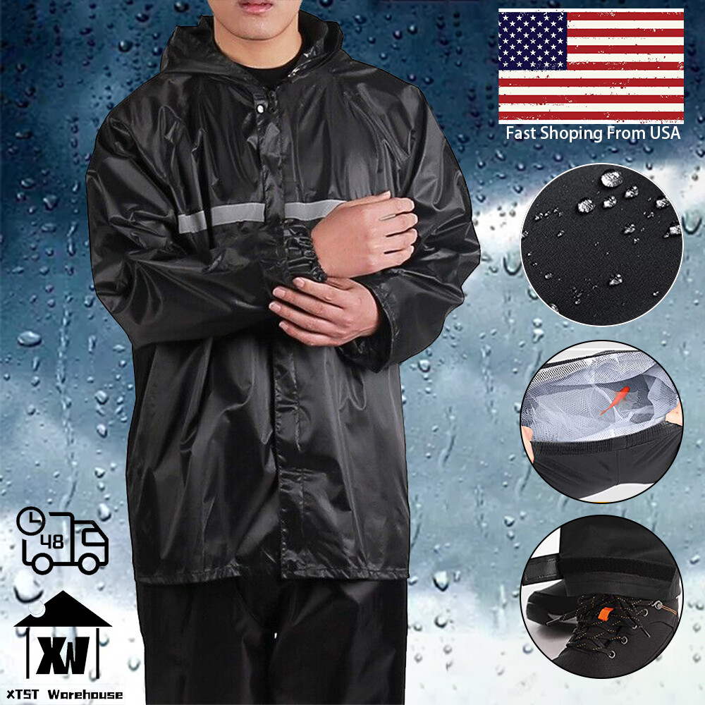 Rain Suit for Men Women Jackets Pant Gear Waterproof Motorcycle Hivis Raincoat