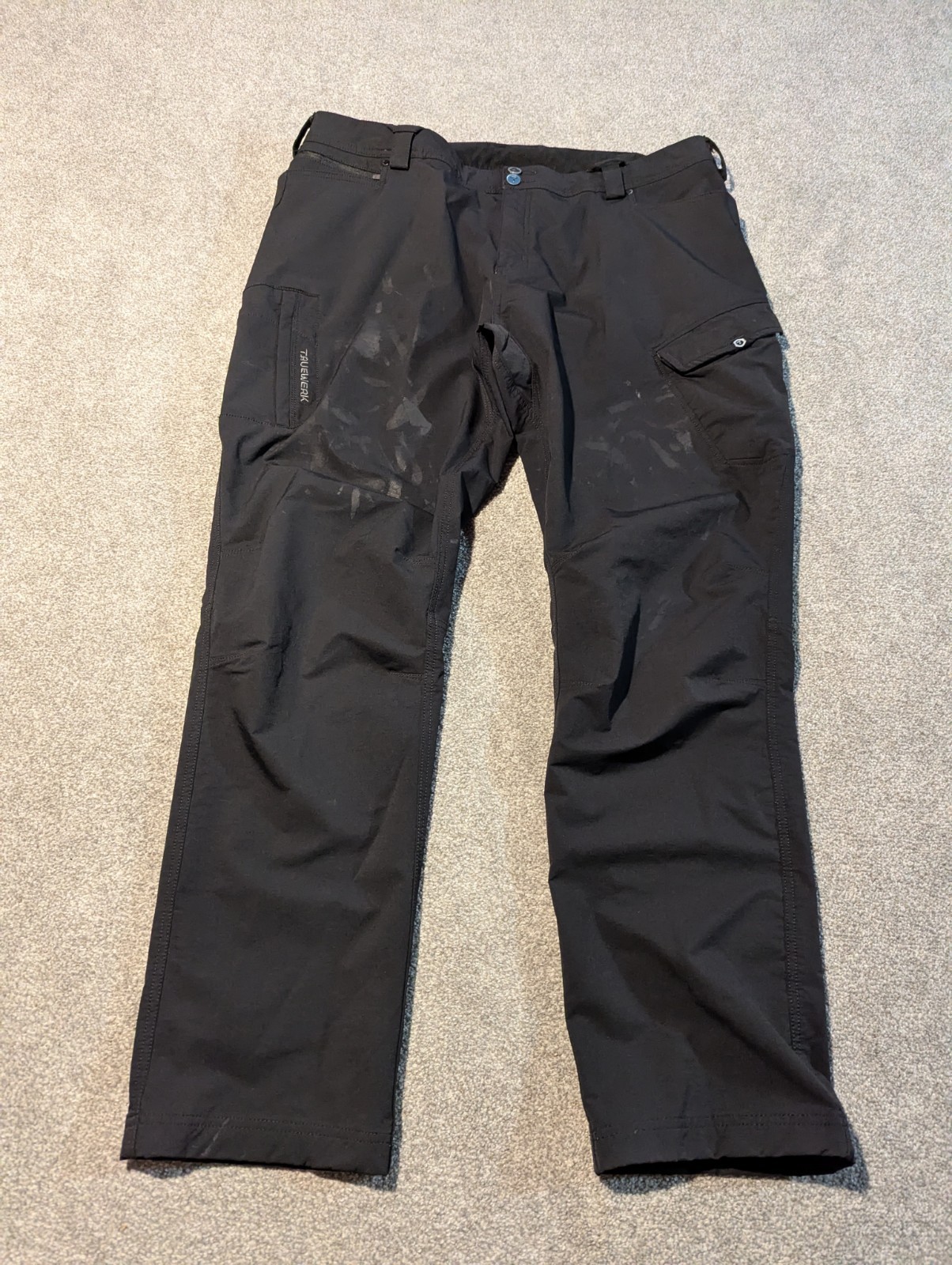 Truewerk Pants Mens 42×34 (42×33) Black T2 Werkpant Werkpants Work Workwear