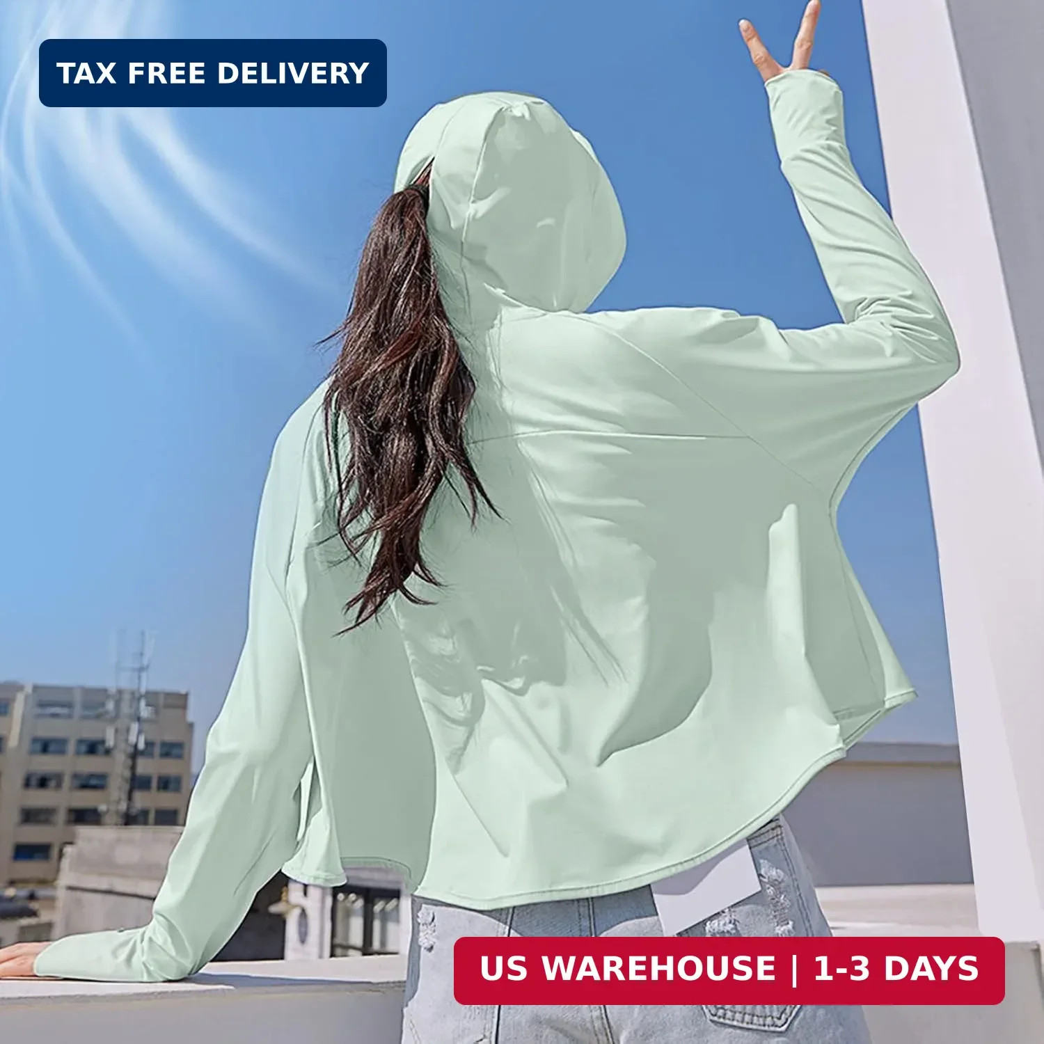 Hercicy 2 Pcs Women’s Sun Protection Jacket Hoodie with Mask UPF 50+ Lightweight