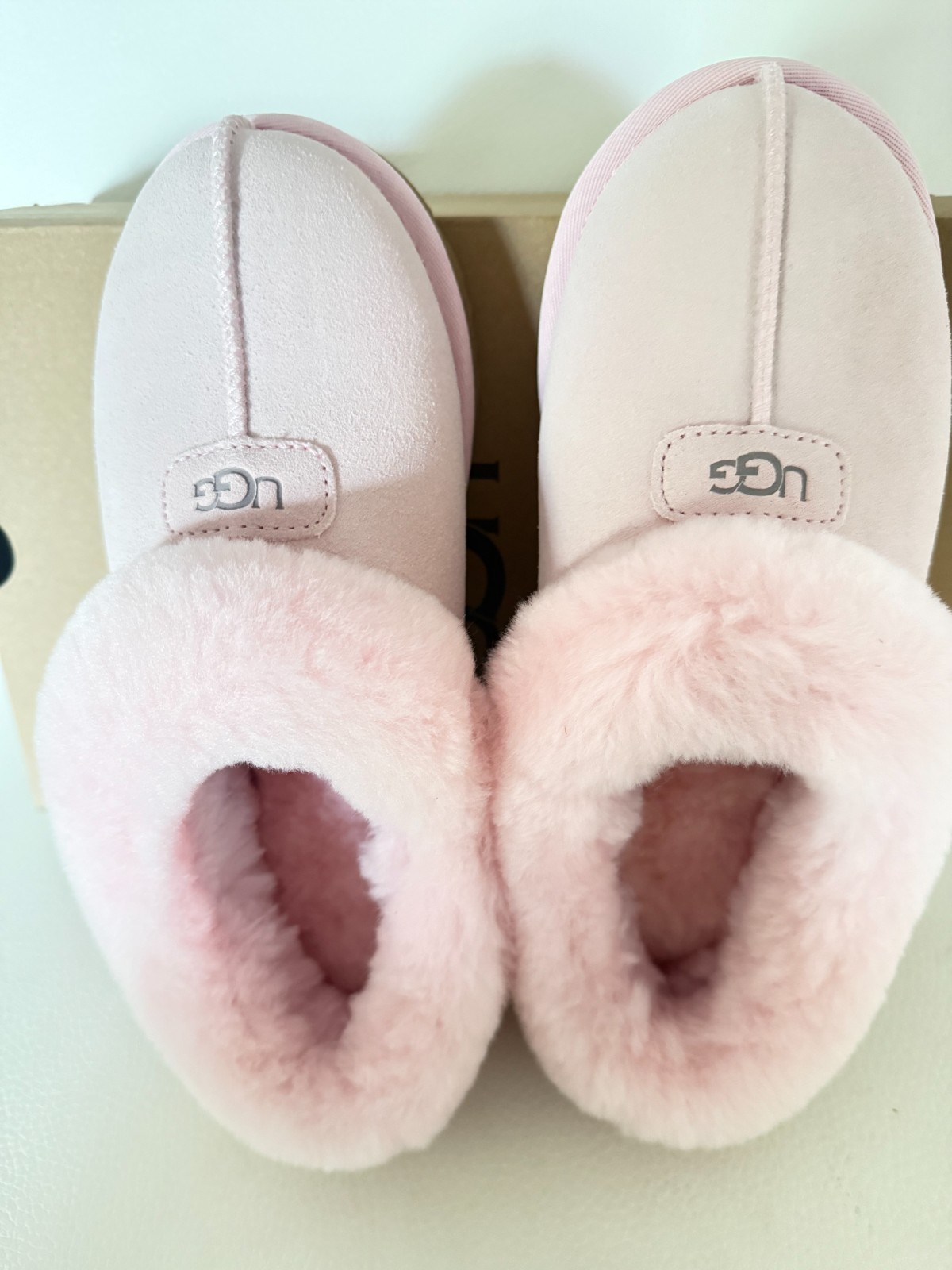 NIB UGG UGGS AUSTRALIA Tazzette Genuine Shearling Collar Slipper pink 9