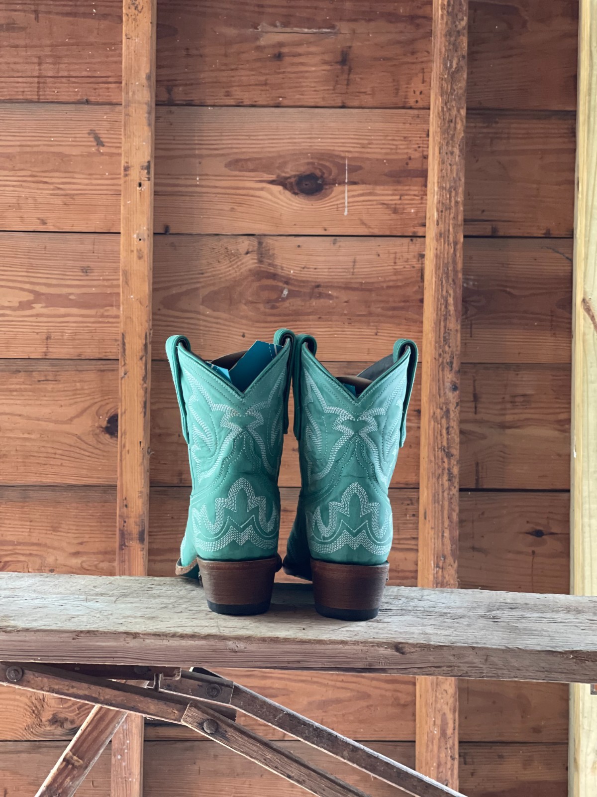 Lane Turquoise Western Ankle Boot – Pointed Toe Cowgirl Booties Size 9