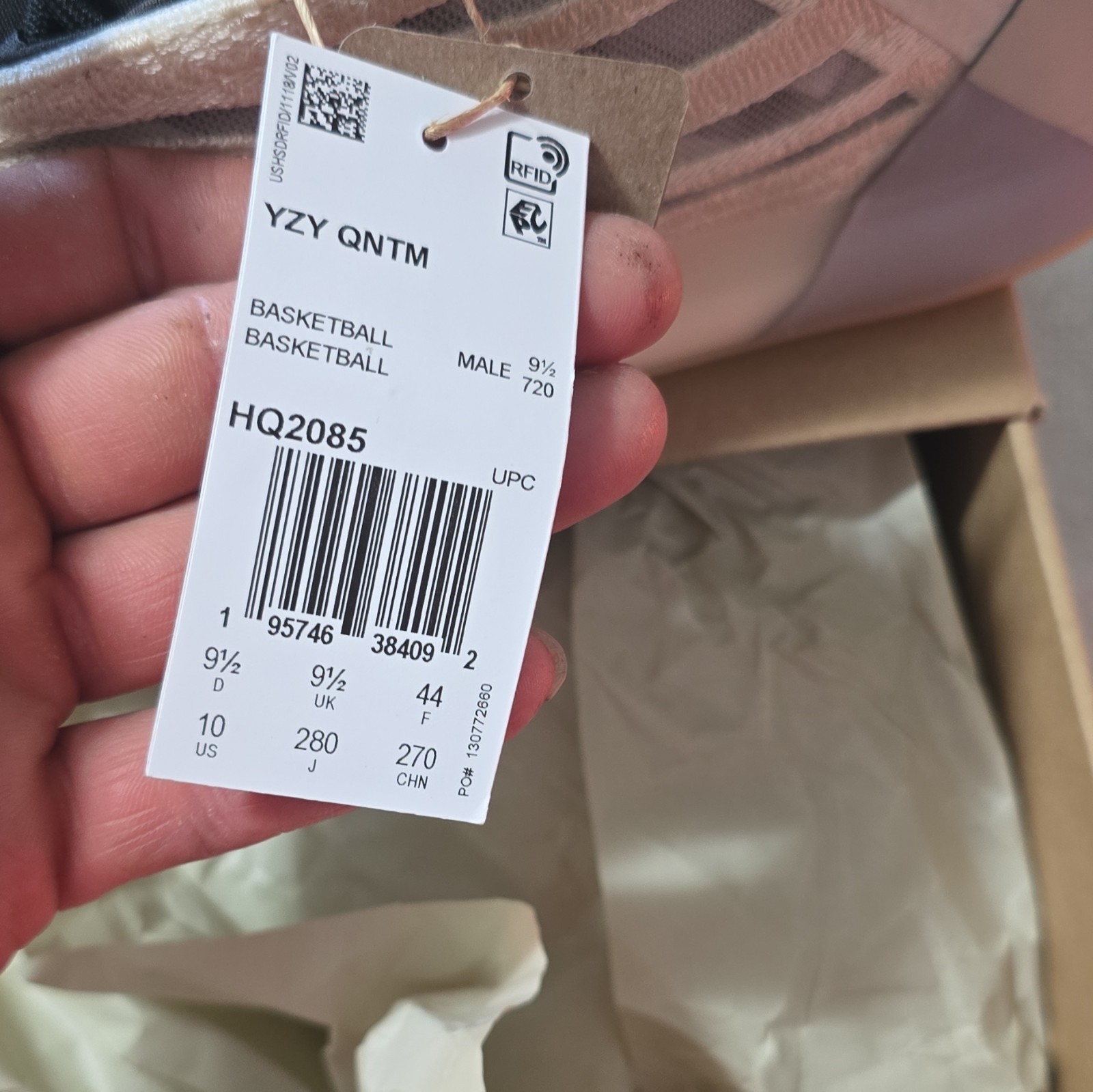 adidas Yeezy QNTM Mist Slate HQ2085 High Top Basketball Neoprene Upper