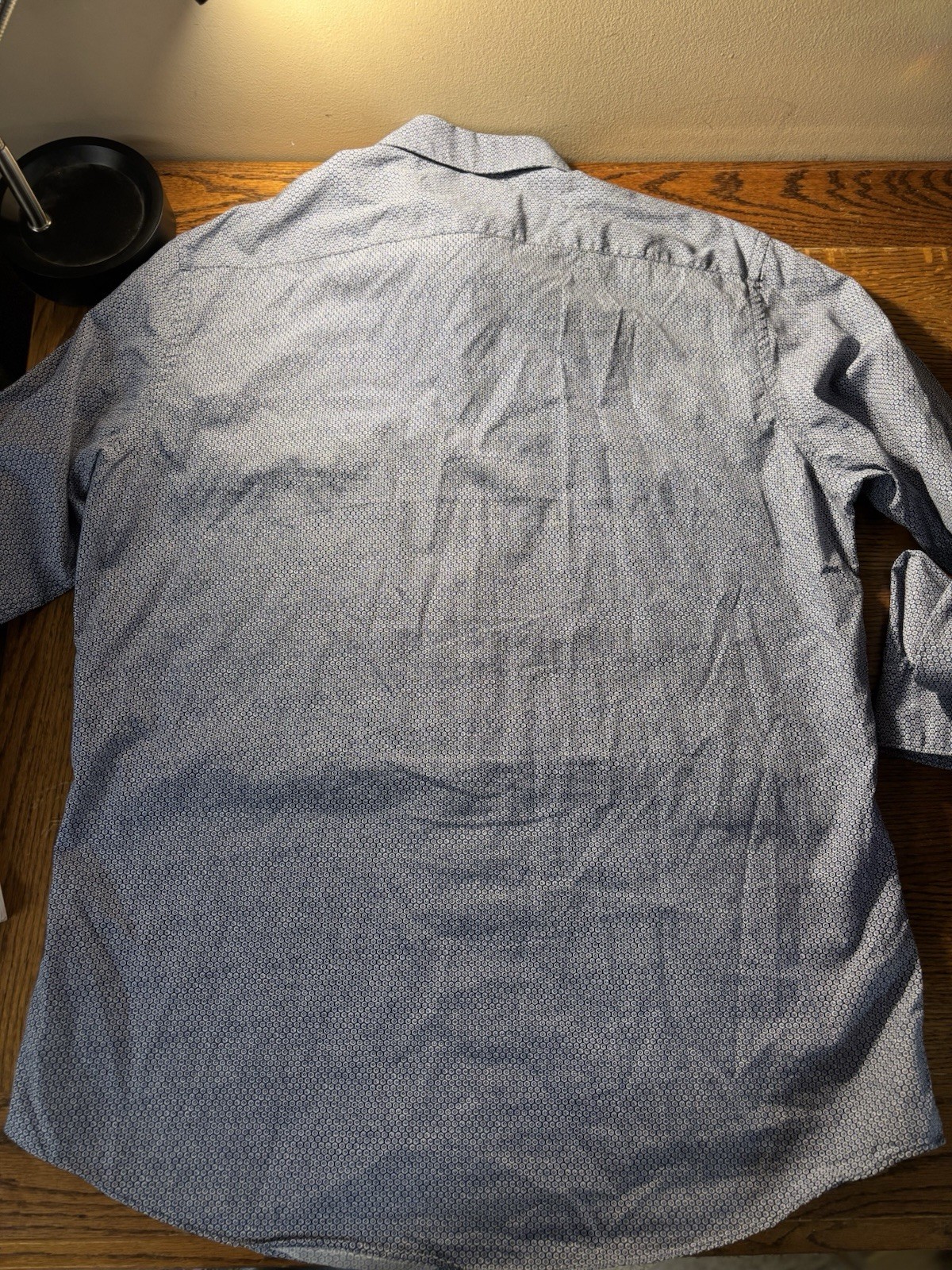 Rodd & Gunn Shirt Mens Sz L Dark Blue White Geometric Sports Fit Long Sleeve