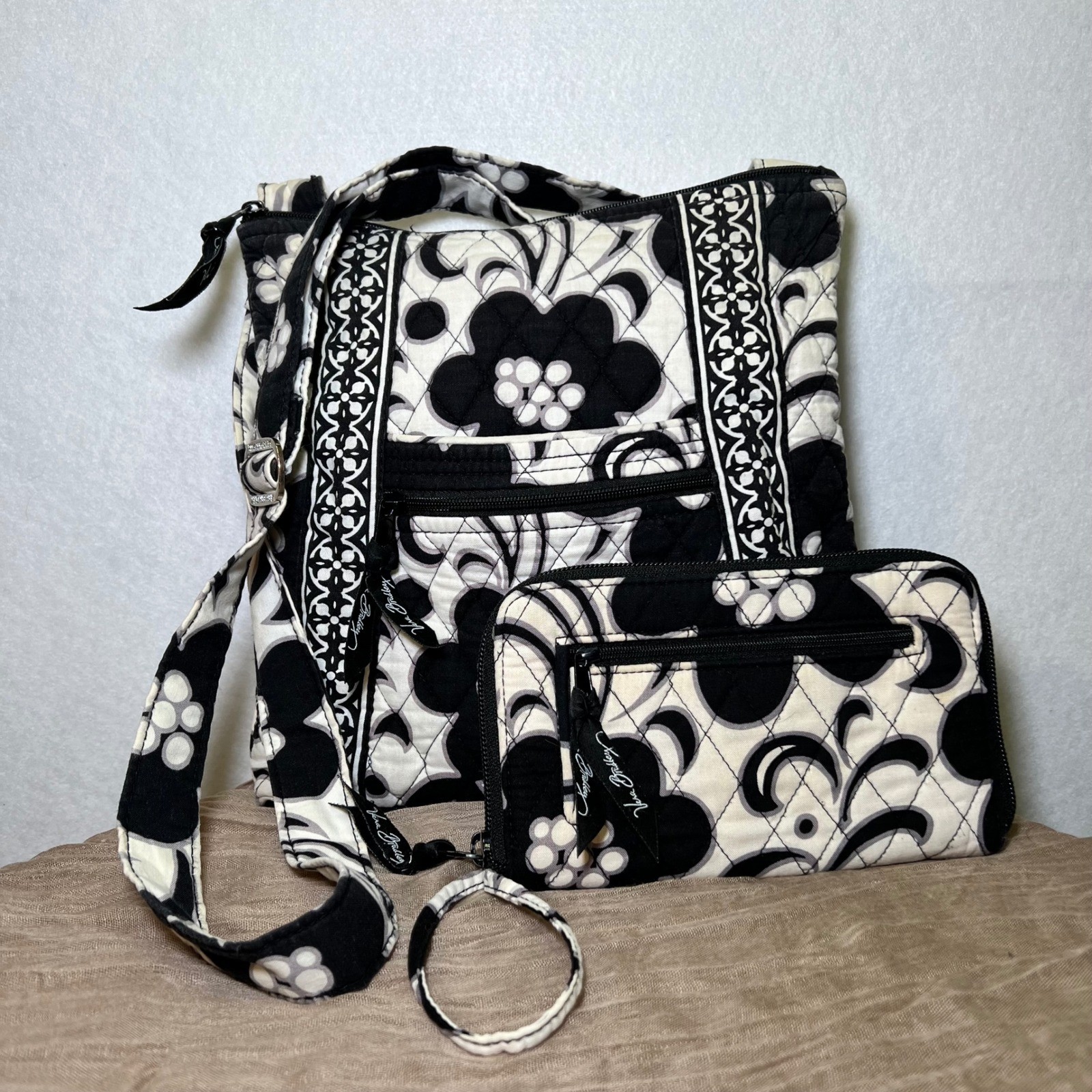 Vera Bradley Crossbody Bag and Wristlet Retired Night and Day Set Y2K Nostalgia
