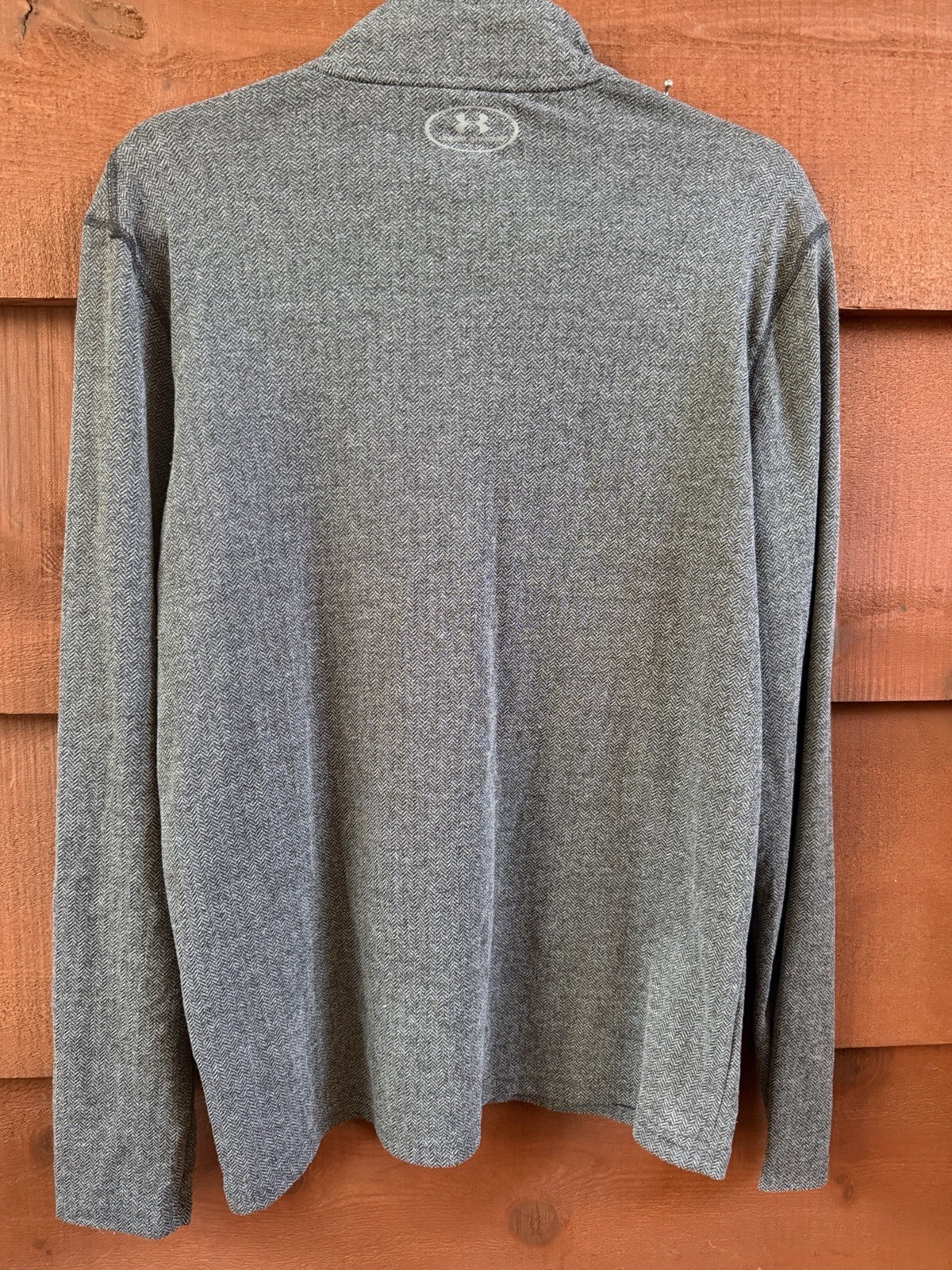 Under Armour HeatGear Men’s M Gray 1/4 Zip Mock Neck Long Sleeve Pullover