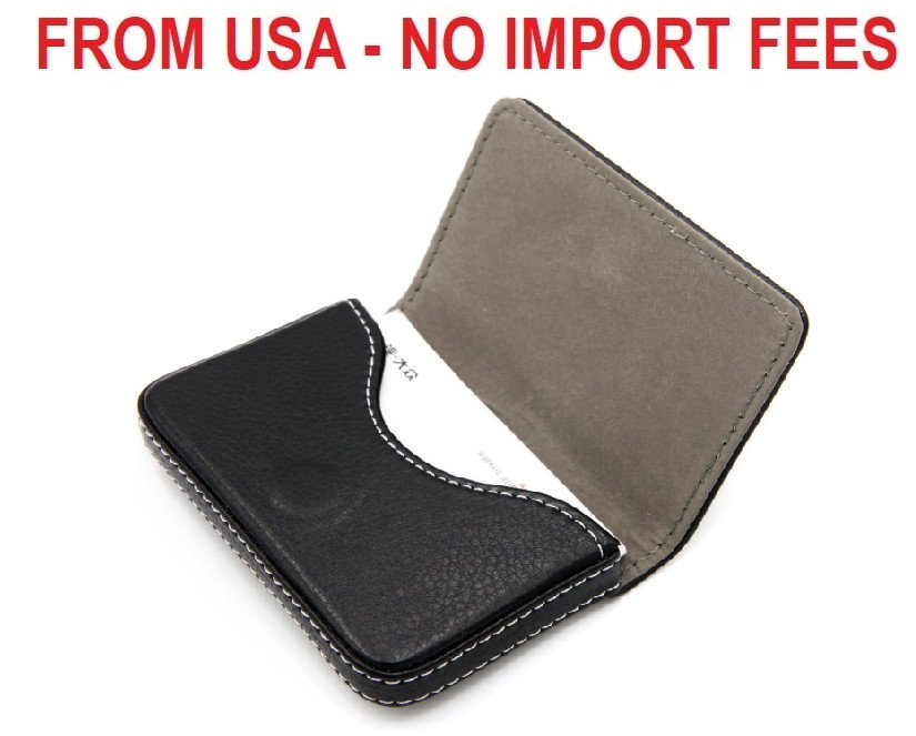 RFID Blocking Wallet – Minimalist Leather Business Credit Card Holder – Black