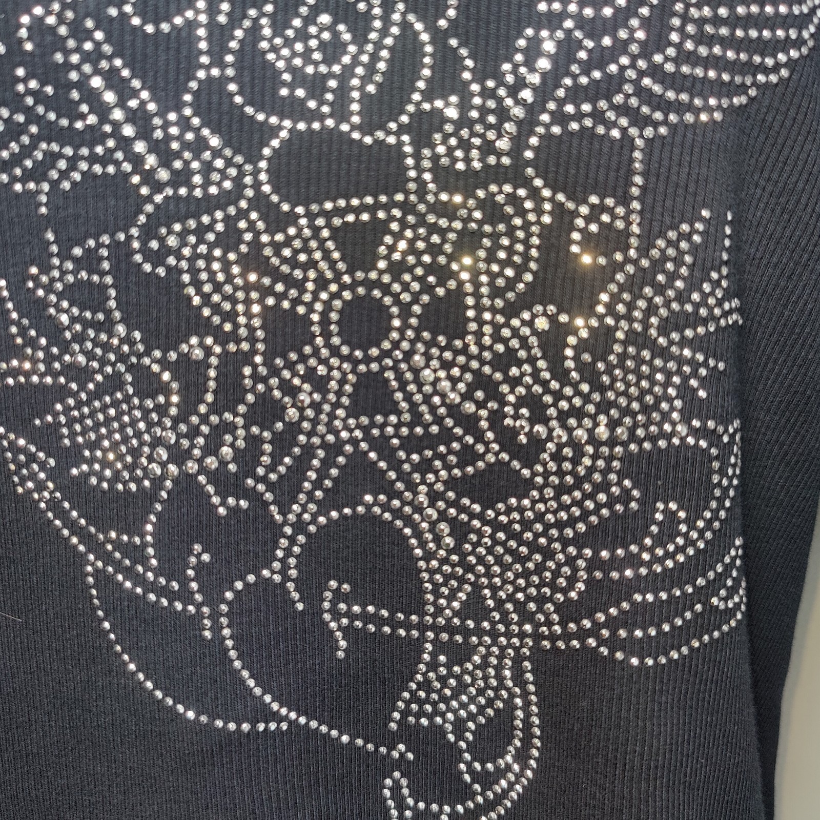 Vintage Freedom Hooded Tshirt Y2K 90s Rock Grunge Retro Rhinestone Biker Women L
