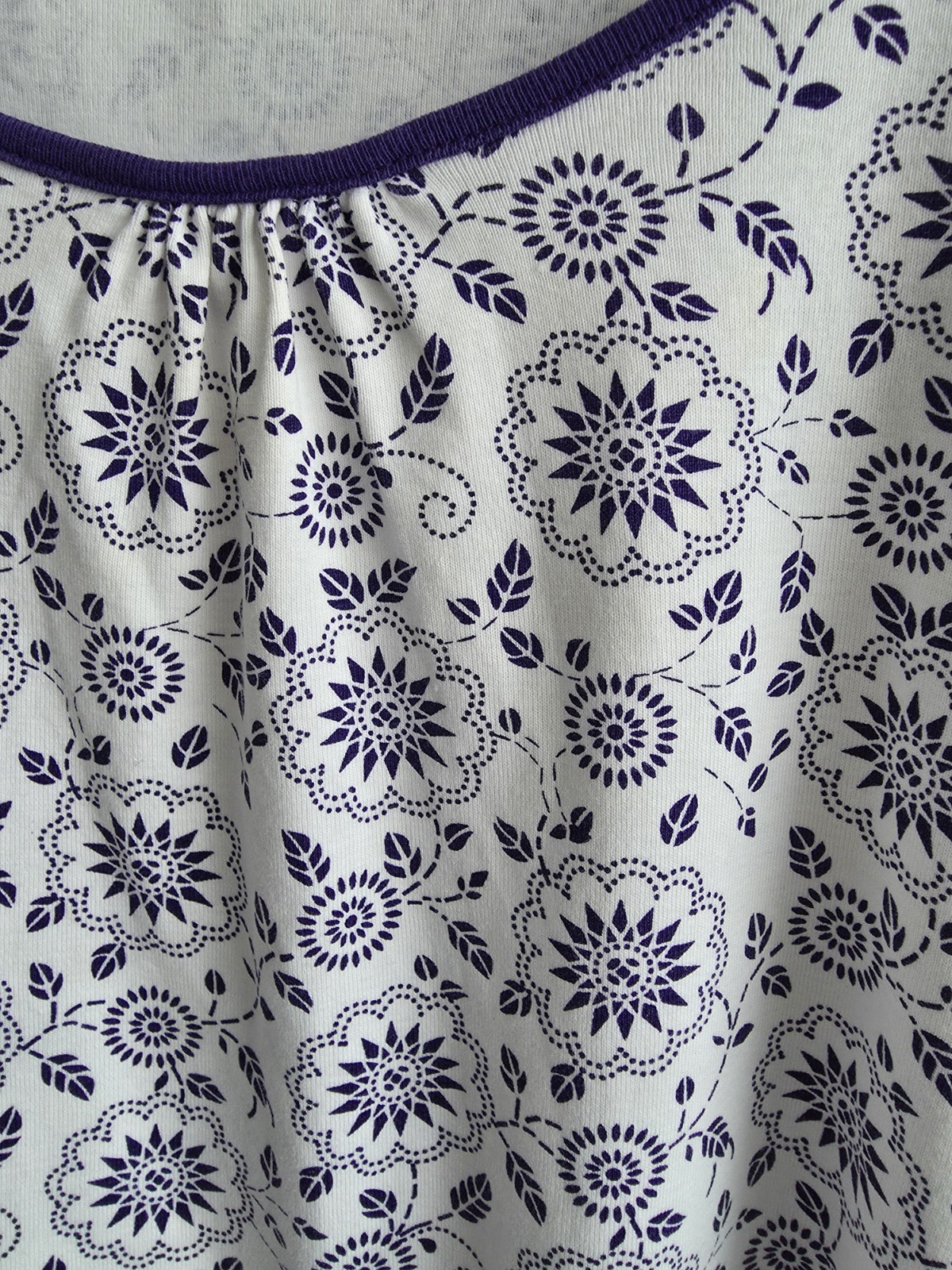 Debenhams Vintage Basic Top UK 16 100% Cotton Purple Mix Floral Casual Work New