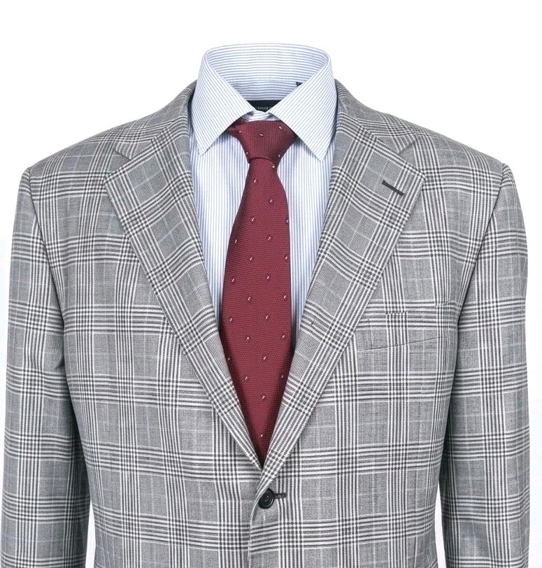 Hickey Freeman Blazer Mens 48 Gray Glen Check Plaid Lightweight Sport Jacket USA