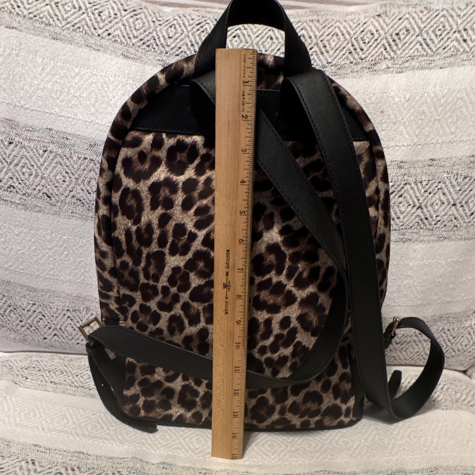 MICHAEL Michael Kors Leopard Print Backpack Brown/Black Gold Hardware