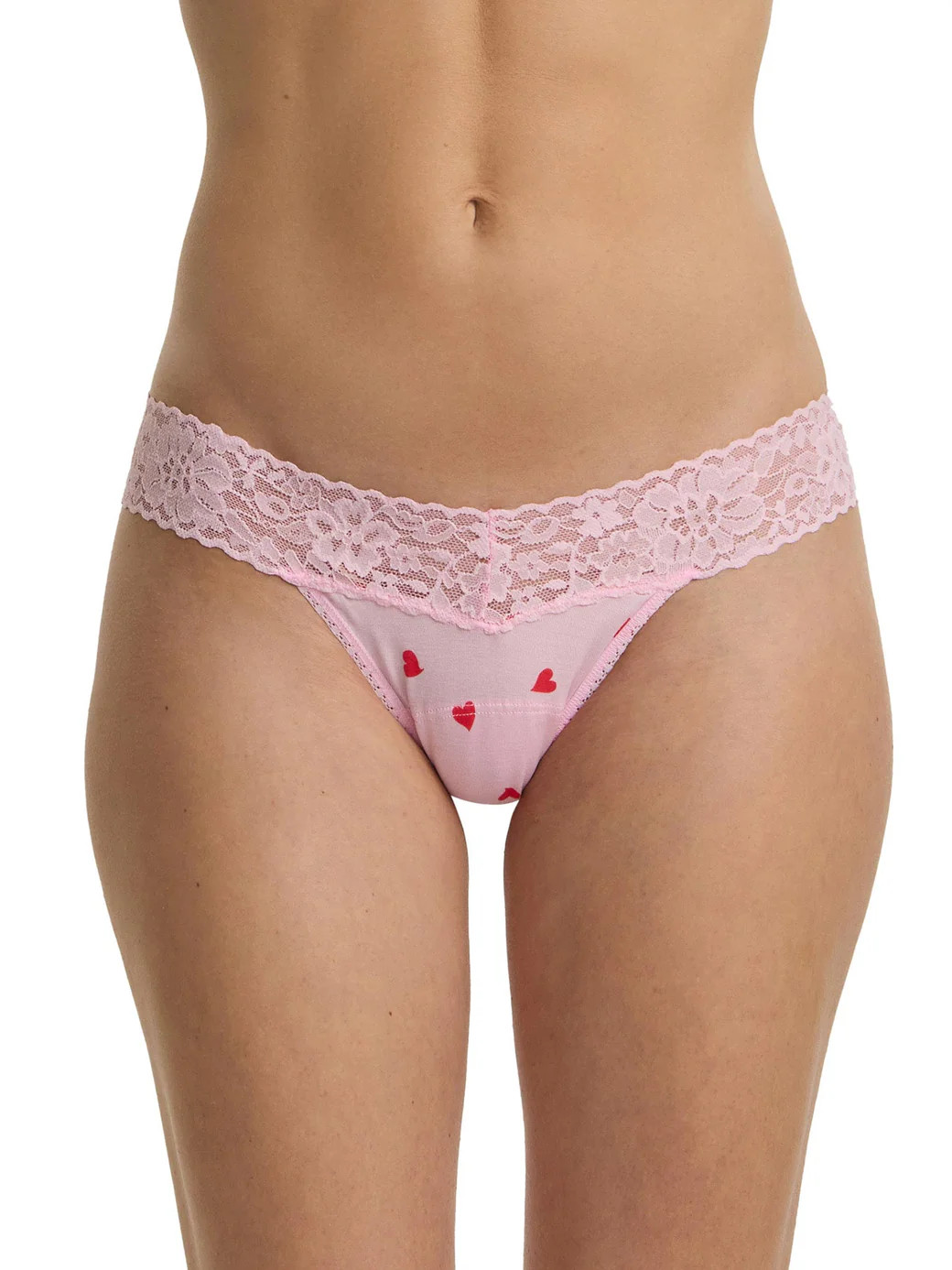 NEW! $23 HANKY PANKY DREAMEASE LOW RISE THONG UNDERWEAR SO IN LOVE PINK SZ OS