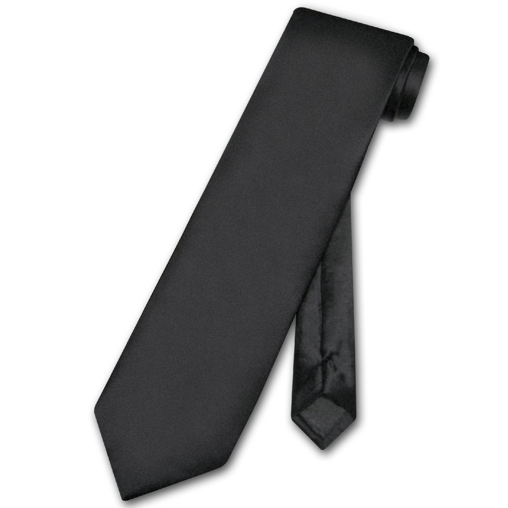 Biagio NeckTie EXTRA LONG Solid BLACK Color Mens XL Tall 63 inch Neck Tie