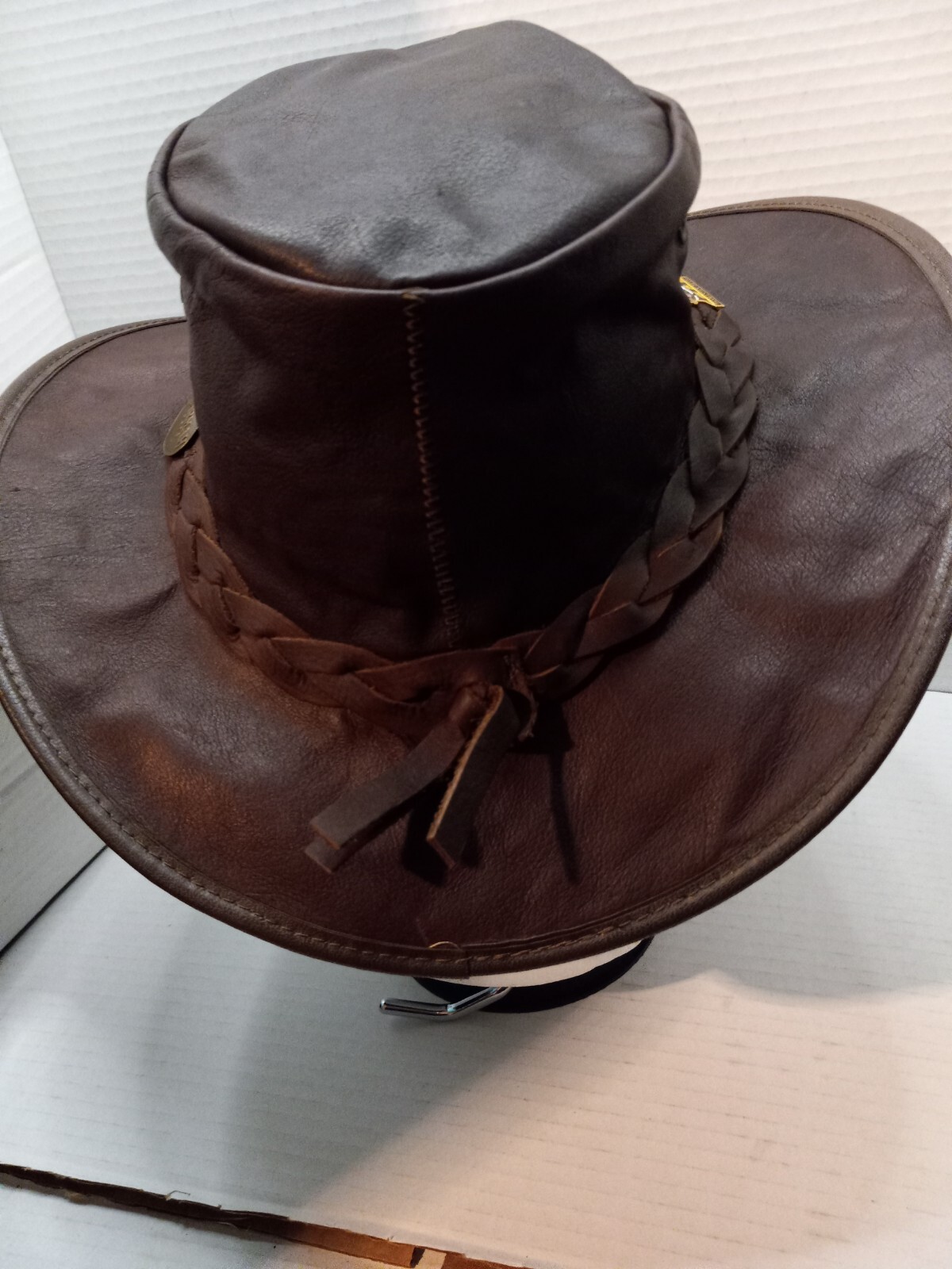 Barmah Aussie Sundowner Kangaroo Leather Waterproof Brown 12 1/2 in x 12 In Hat