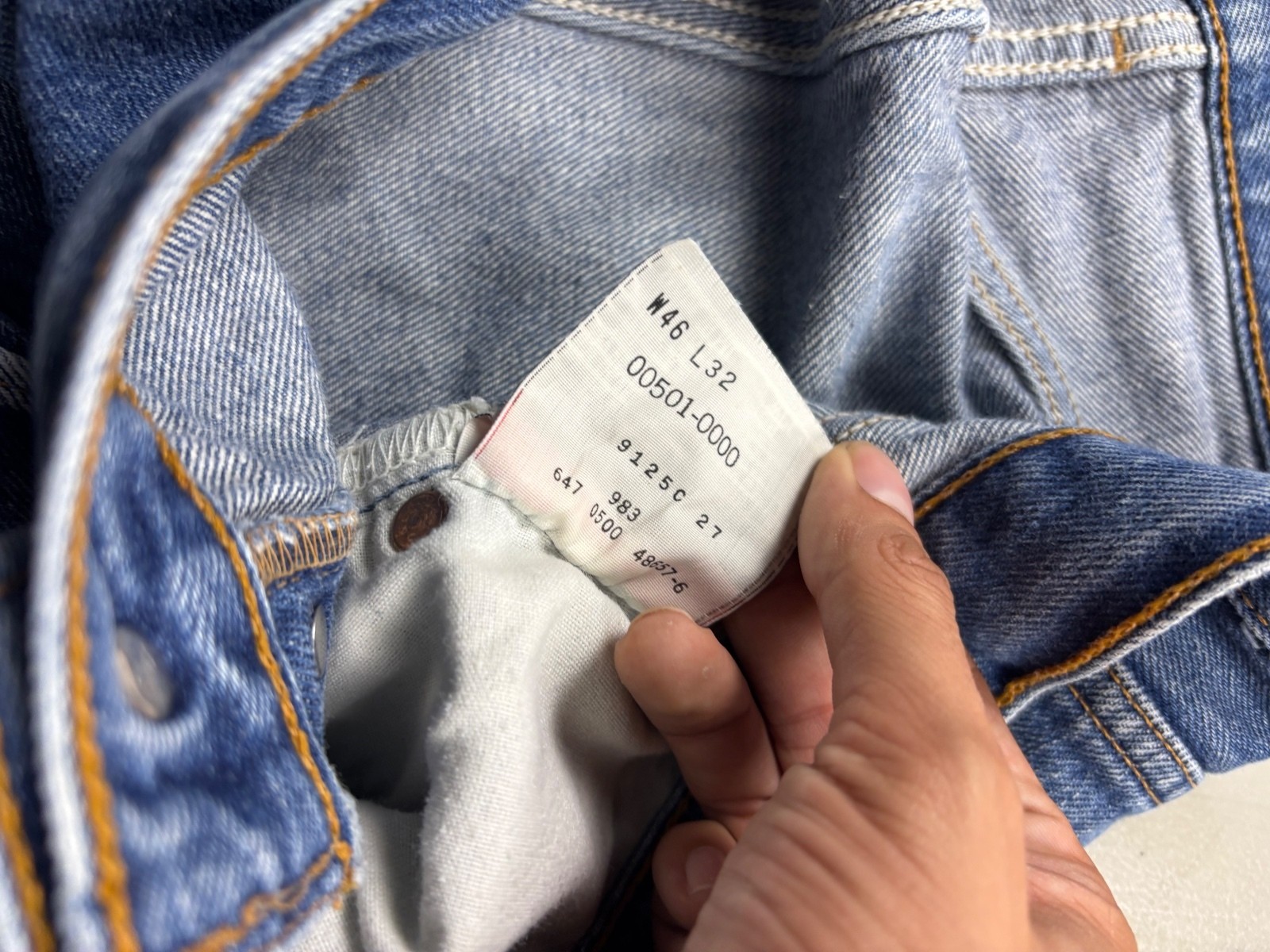 Levi’s 501XX Made in Mexico Distressed Straight Leg Jeans