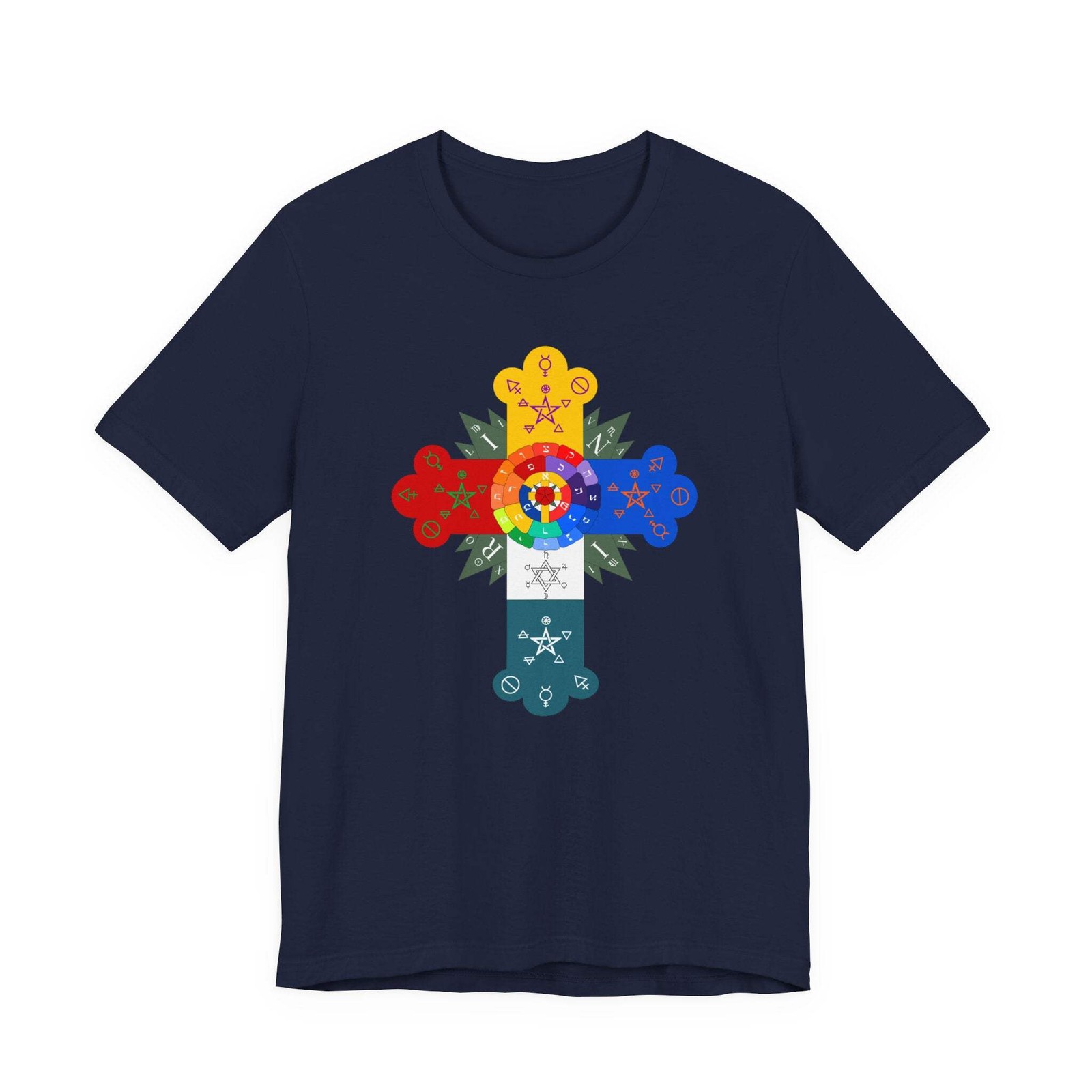 Rosy Cross Esoteric Symbols Graphic T-Shirt | Occult Art Tee