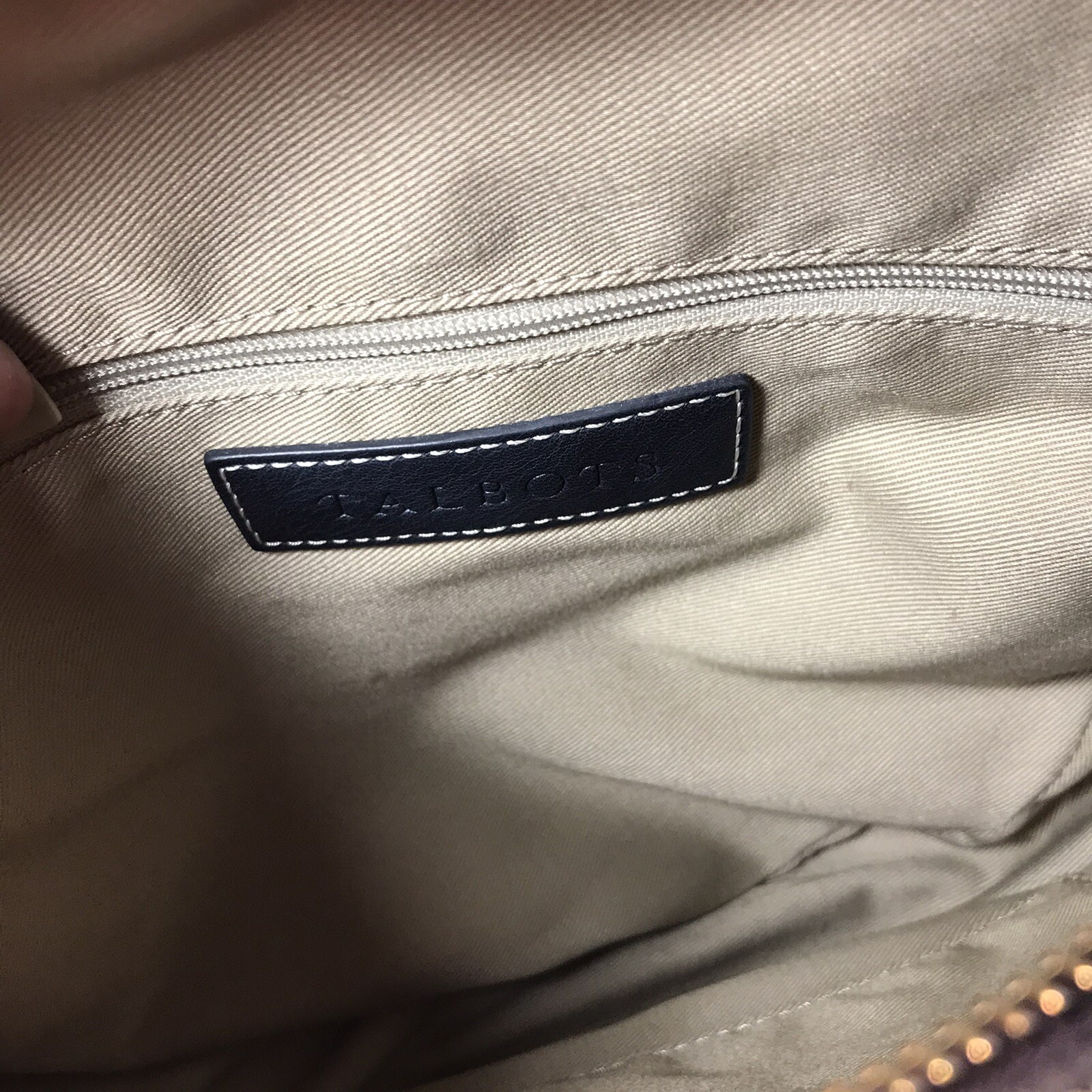 Talbots 100% Paper Straw Beige W-Blue Polyurethane Trim Satchel Bag