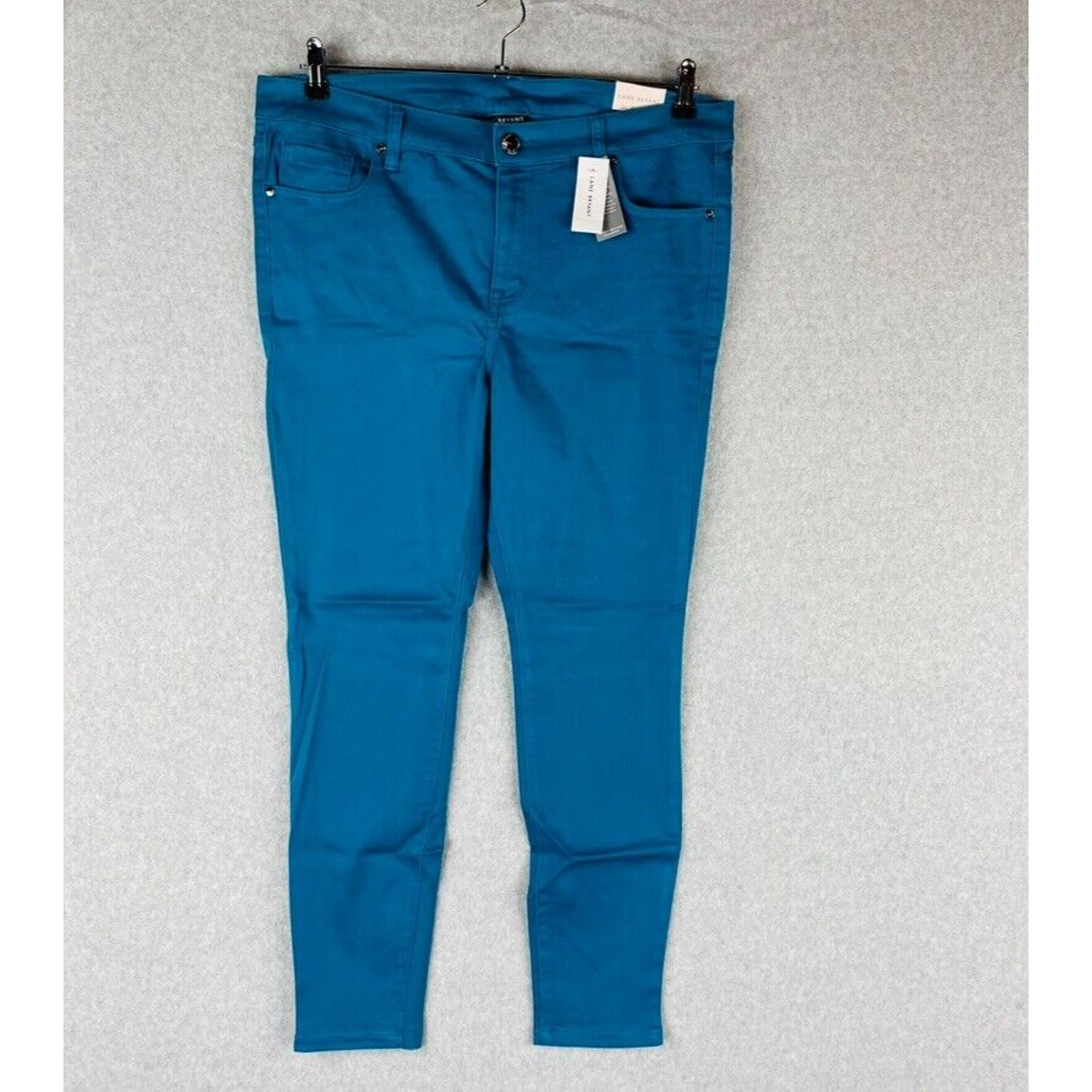 New Lane Bryant Womans Sz 24 Plus Jeans Straight Fit Sateen Skinny Blue NWT