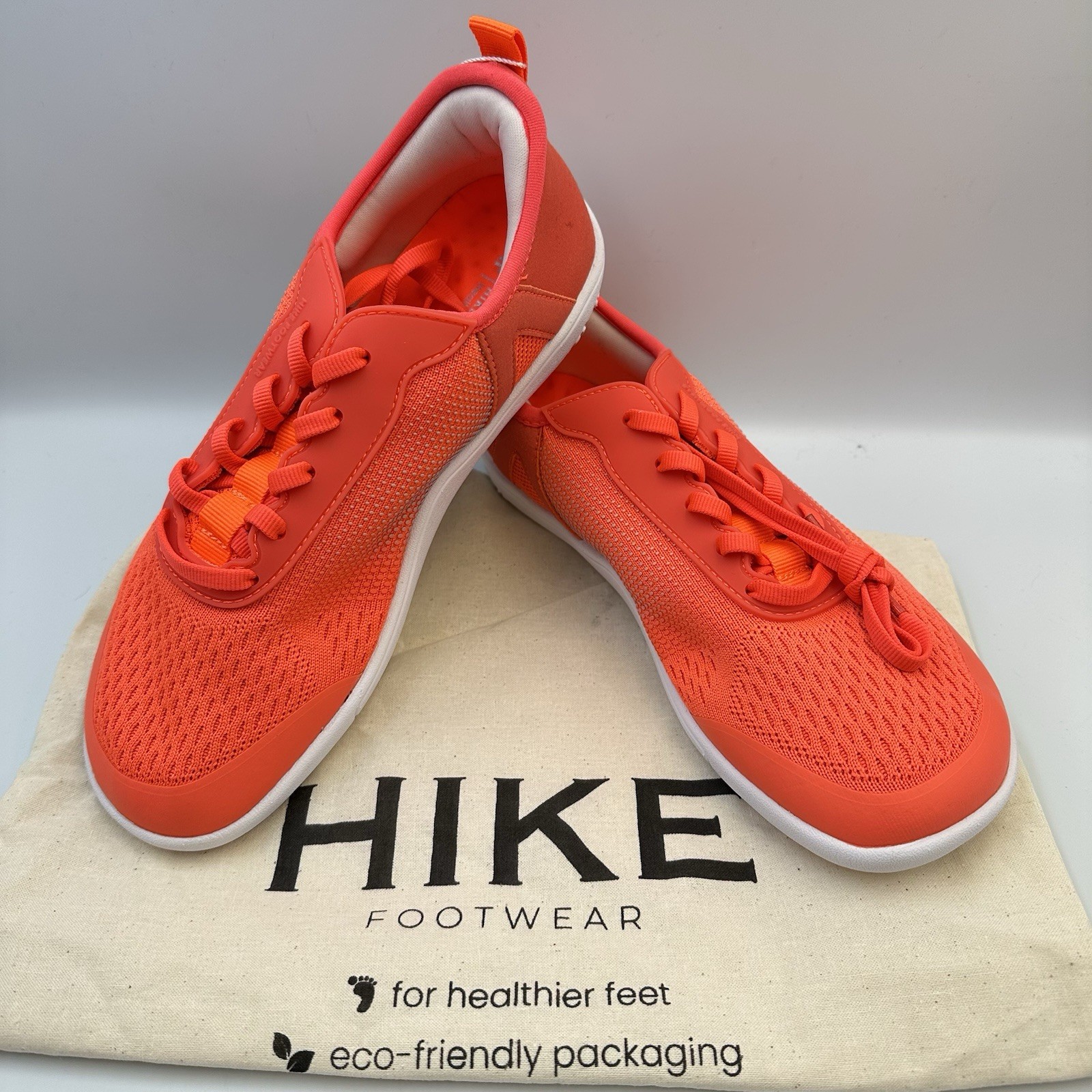Hike HF Stride Orange Gray Sneakers Sz EU 39 M 6-6.5 W 8-8.5 Ltwt Minimalist