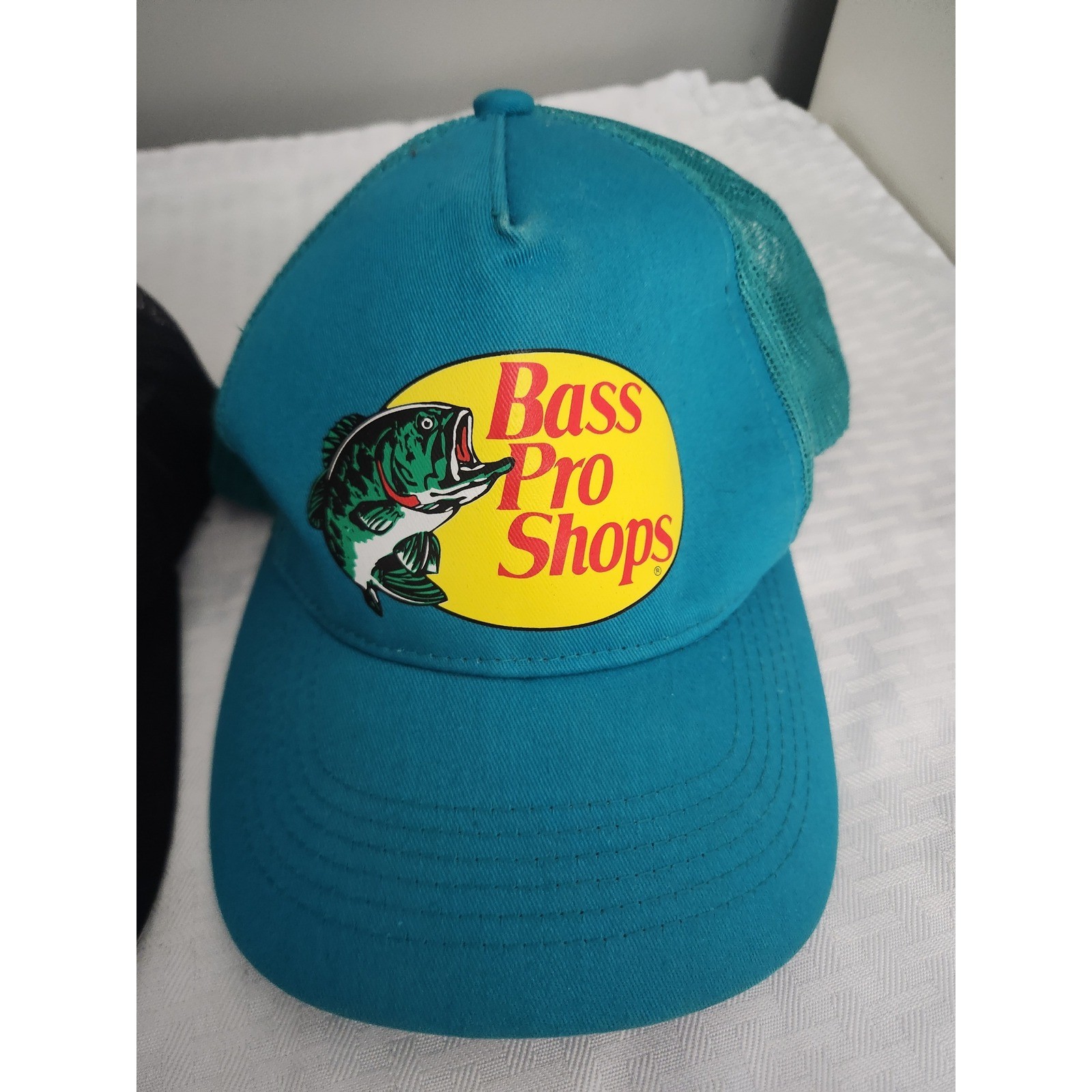 Bass Pro Shops Trucker Hat Bundle 3 Pack Black Pink Teal Mesh Snapback Caps
