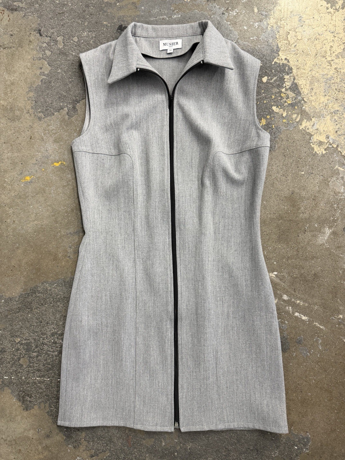 Musier Paris Sleeveless Zip Up Dress Size 38 Pre-Owned Excellent