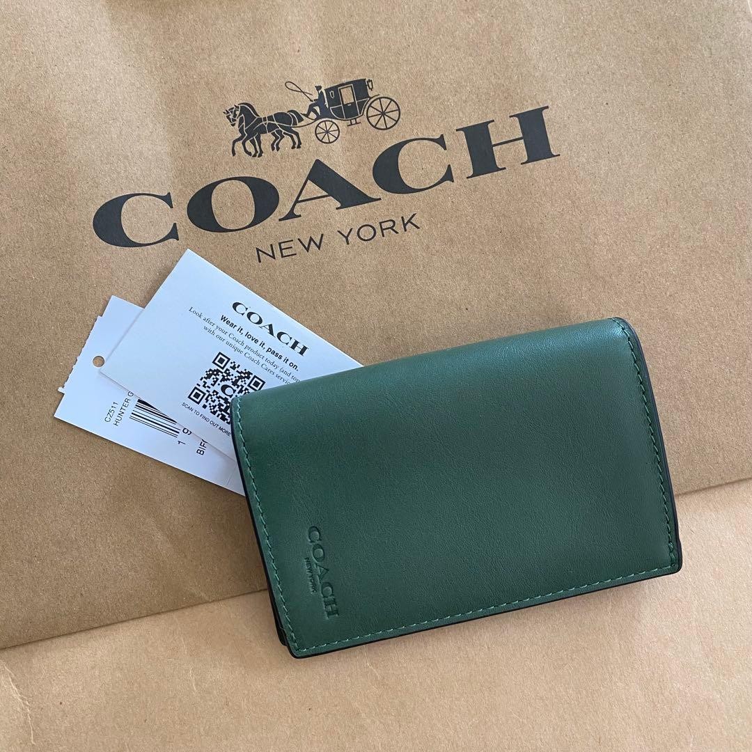 Card case commuter pass holder business card holder green