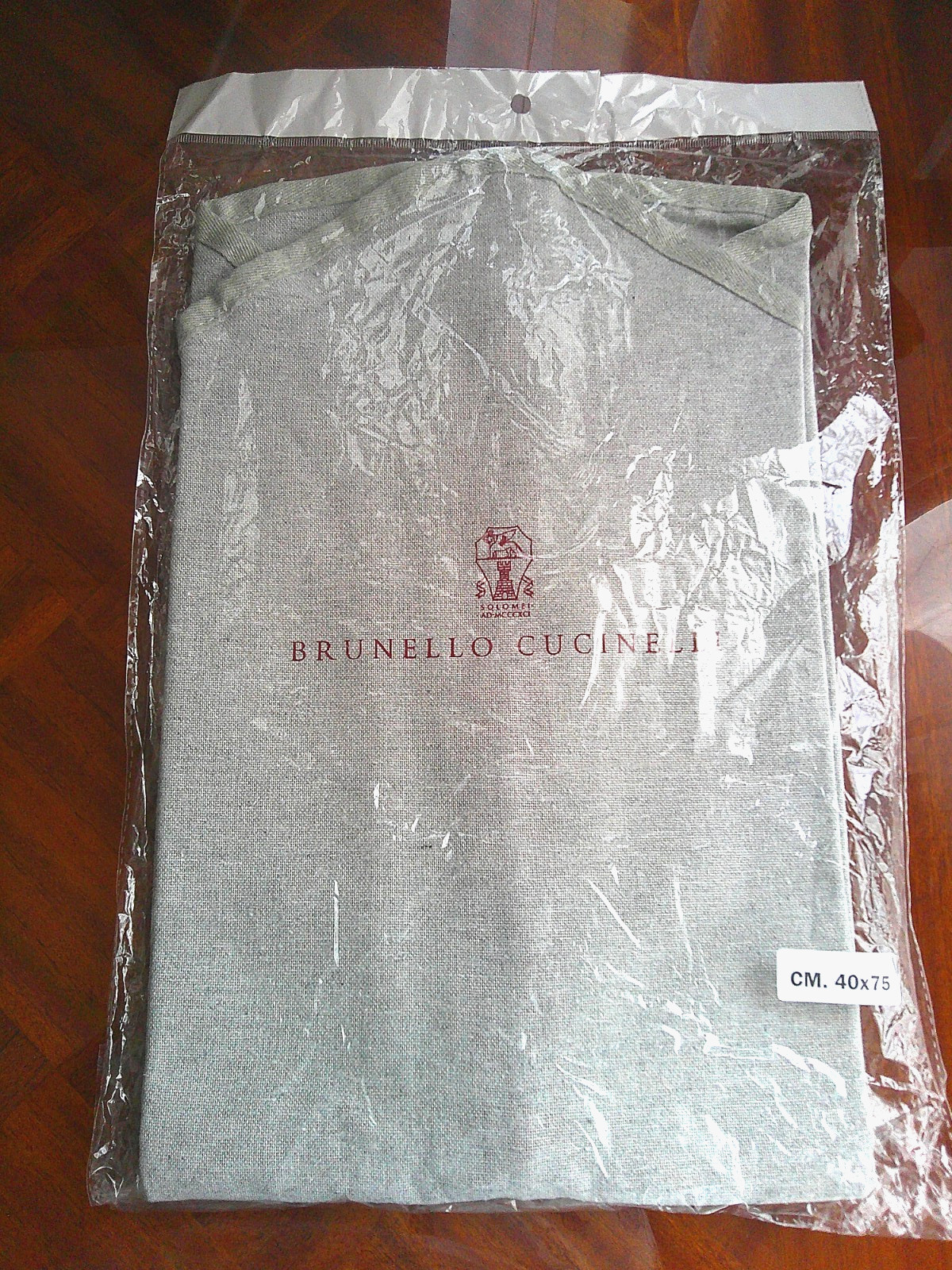 BRUNELLO CUCINELLI SM Cotton Linen Garment Travel Bag Cover 16″x 29″/40cm x 75cm