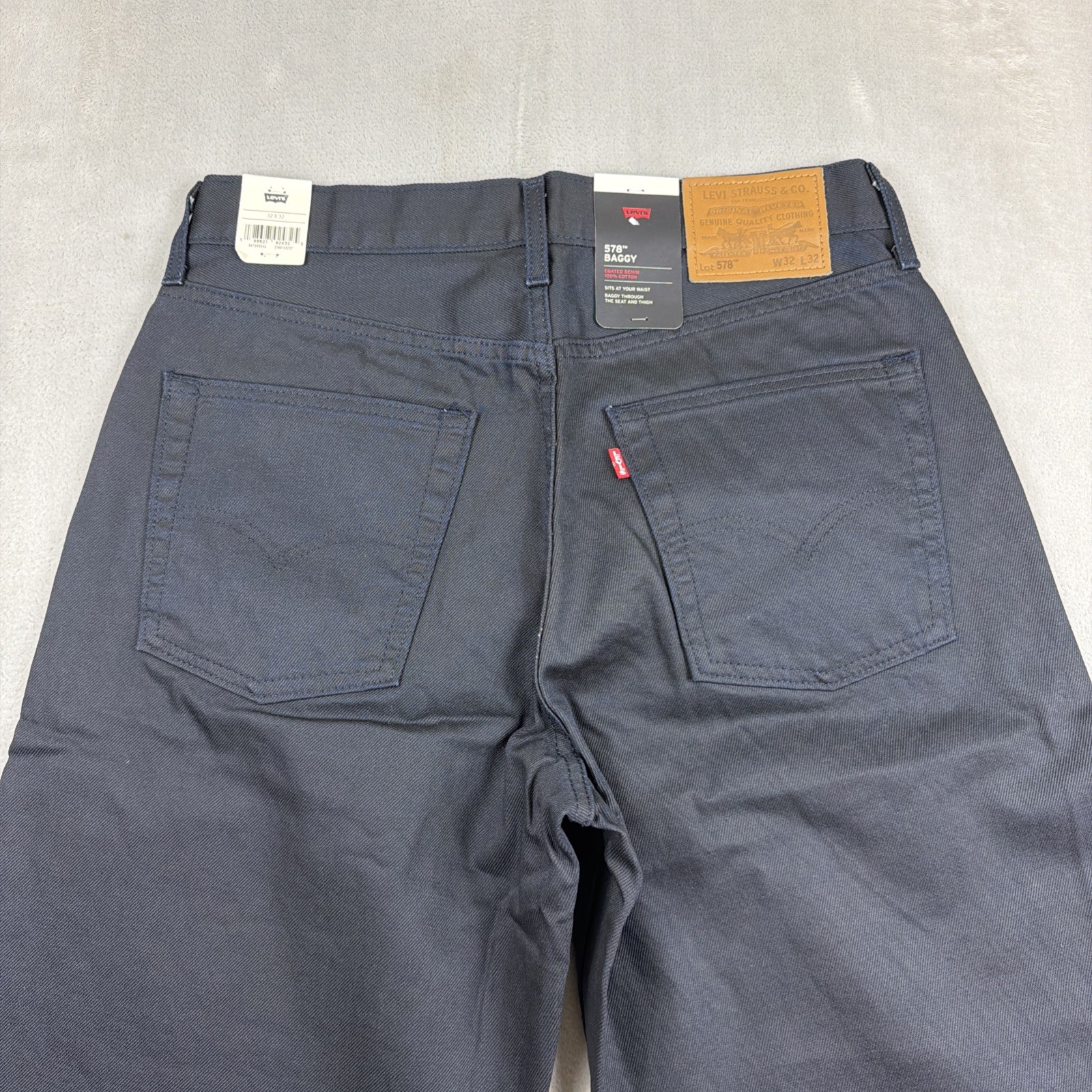Levi’s Premium 578 Baggy Coated Denim Jeans Men’s Size 32×32 Blue Cotton Y2K
