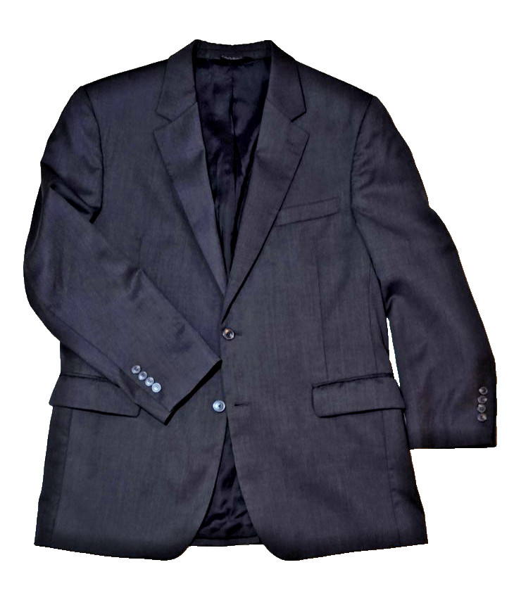 Jos. A. Bank Traveler’s Collection 44 L Wool Charcoal Black Sport Coat Sharp!