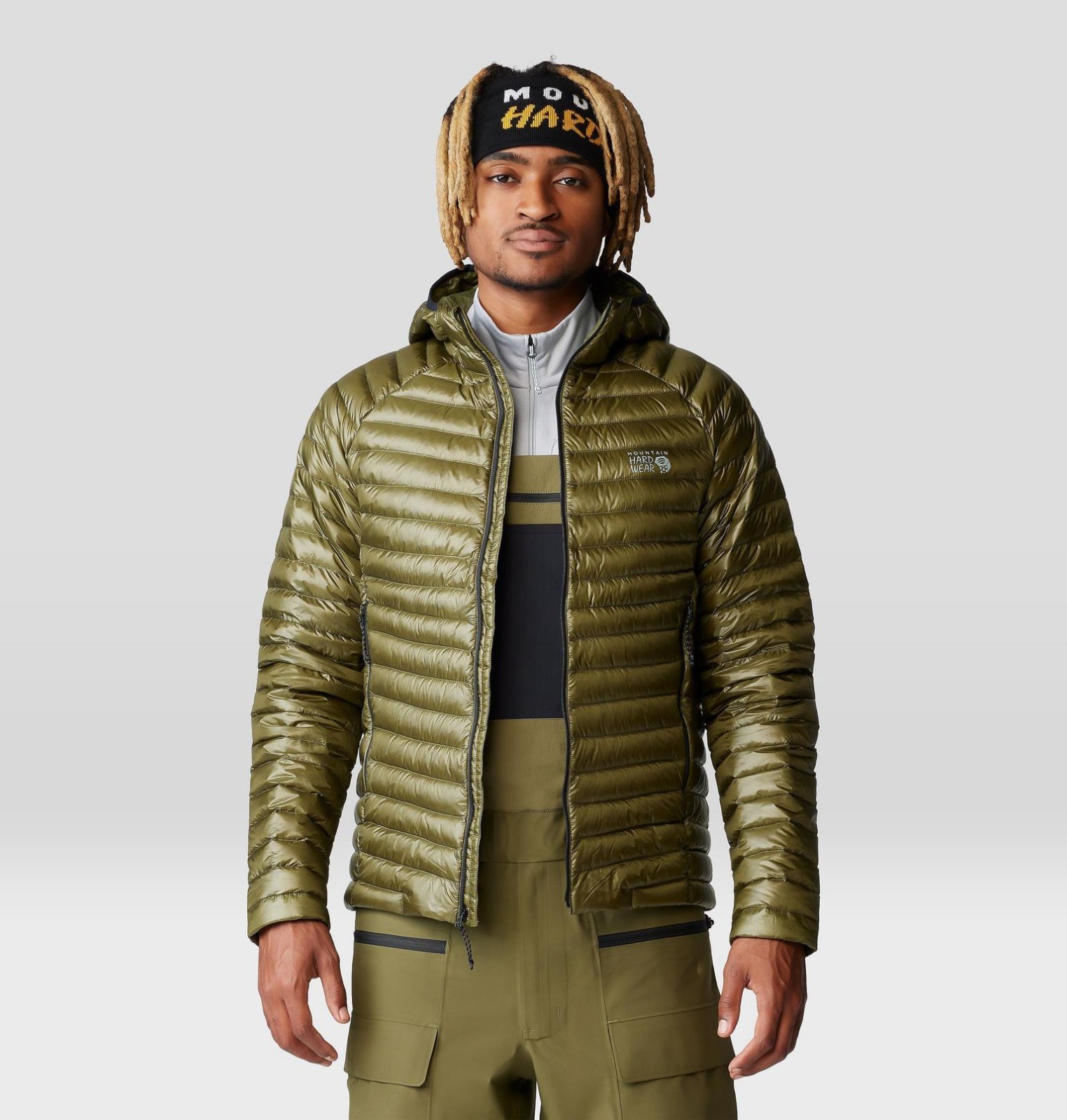 Mountain Hardwear Men’s Ghost Whisperer Hoody 800FP Down Jacket Combat Green NWT