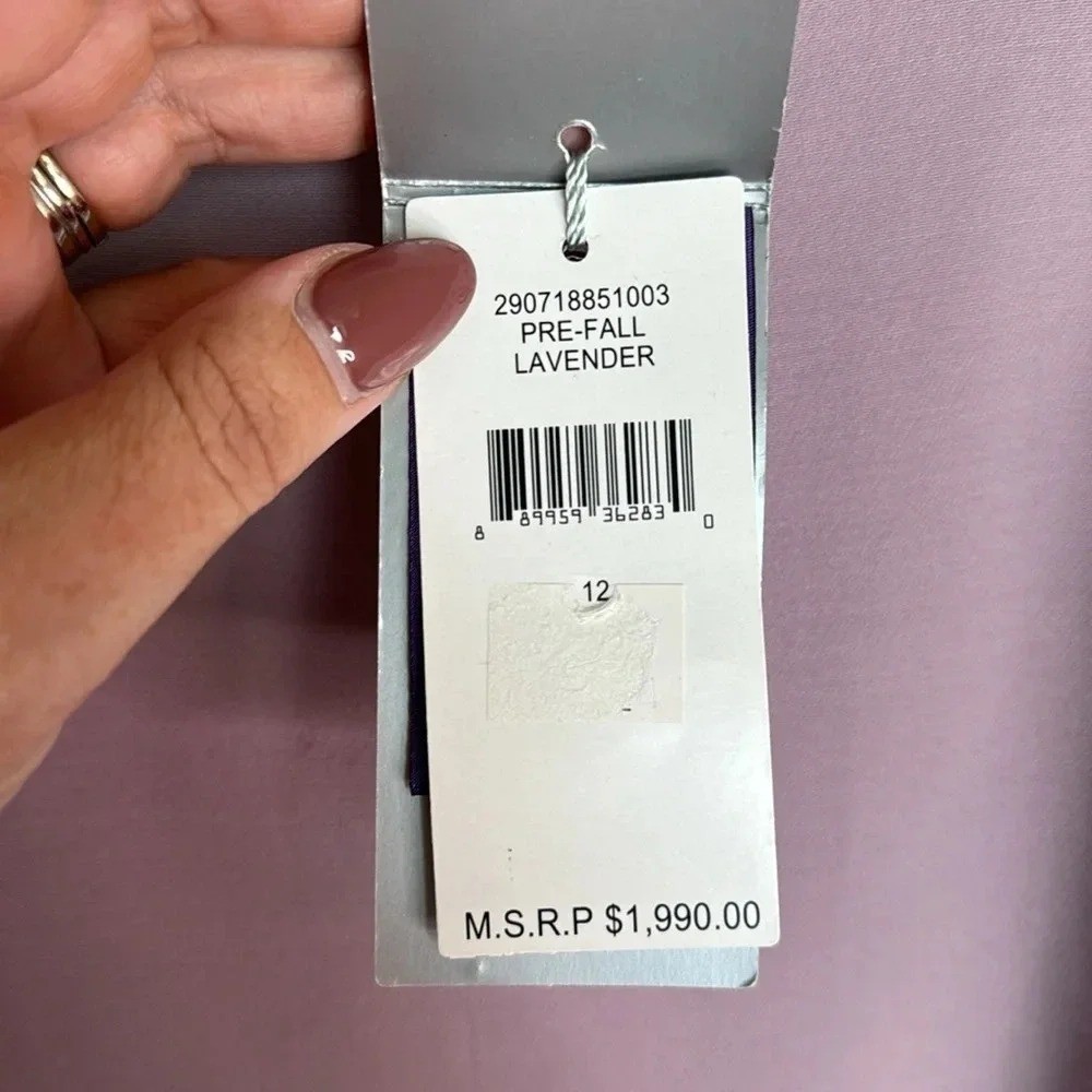 NWT Ralph Lauren Purple Label Made in Italy Lilac Midi Dress Wool/Silk Size 12