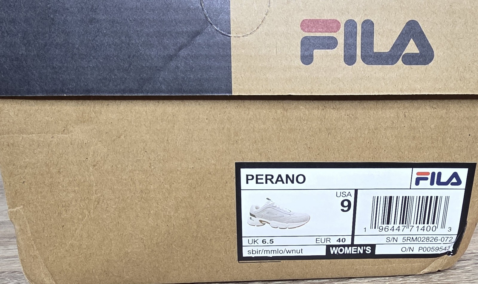 FILA Perano Women’s Low Top Lace-Up Sneaker White Brown Logo Accents