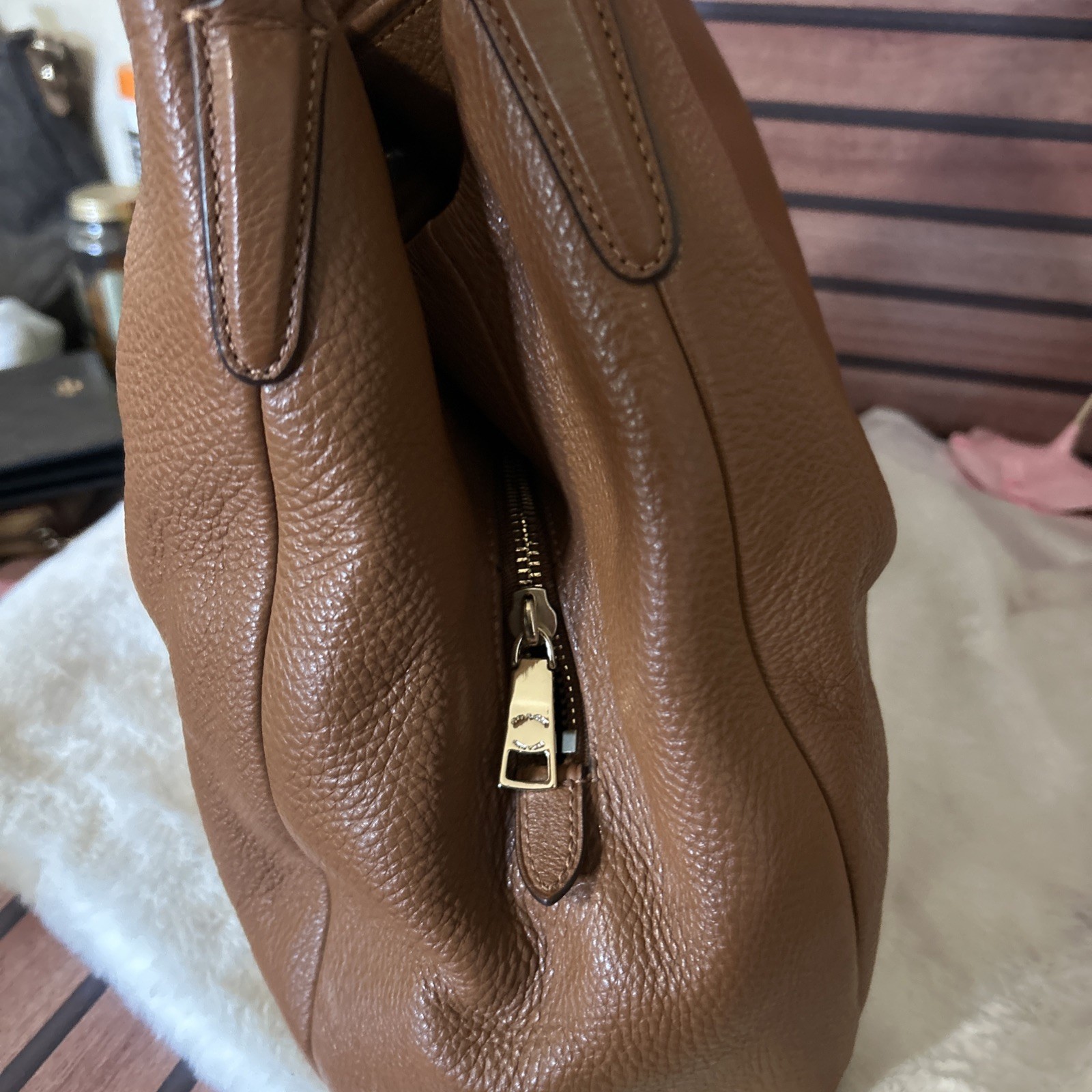 Coach Madison Phoebe 26224 Brown Pebbled Leather Hobo Shoulder Bag Purse