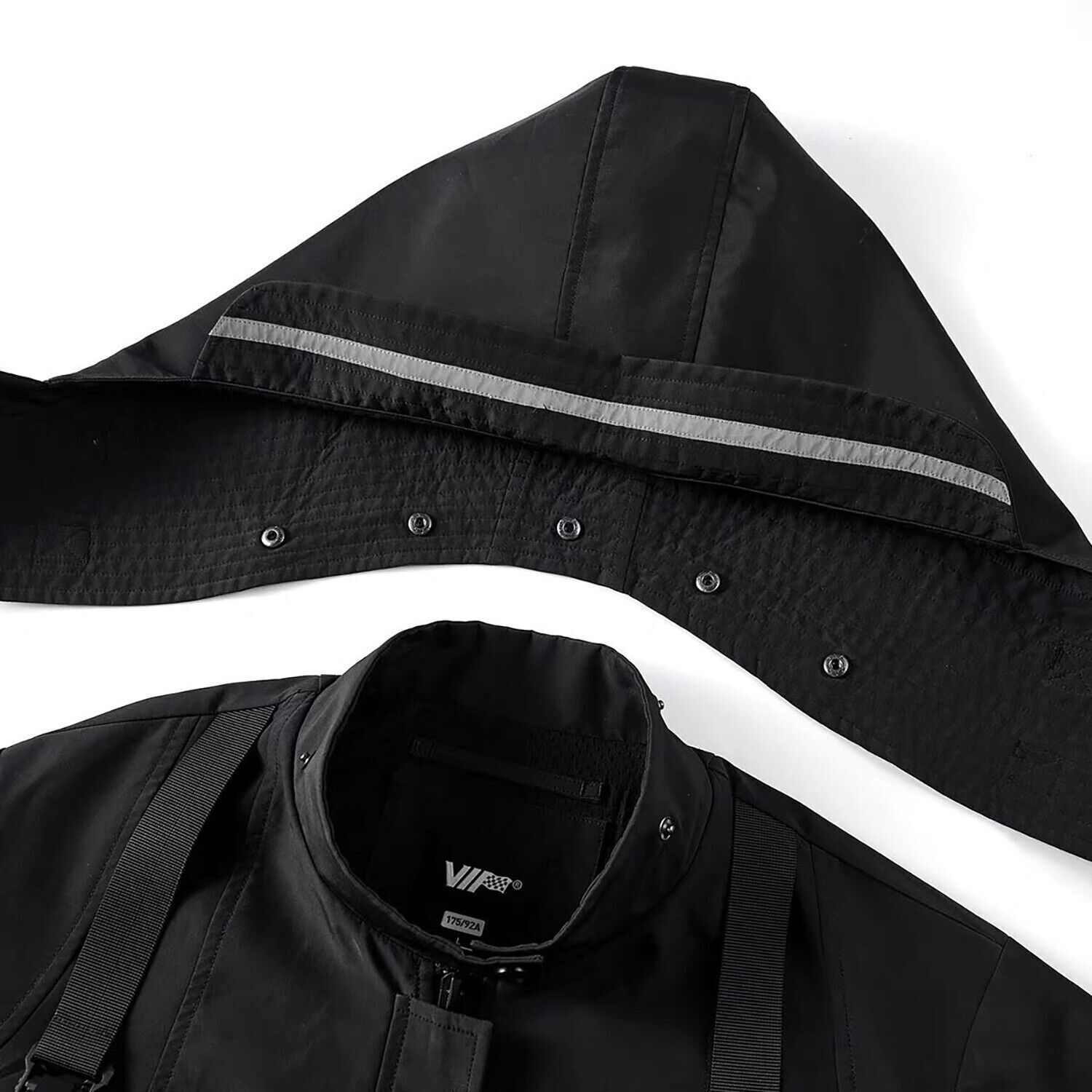 Niepce Streetwear Unisex Techwear Windbreaker Jackets Tactical Coat with Hoodie