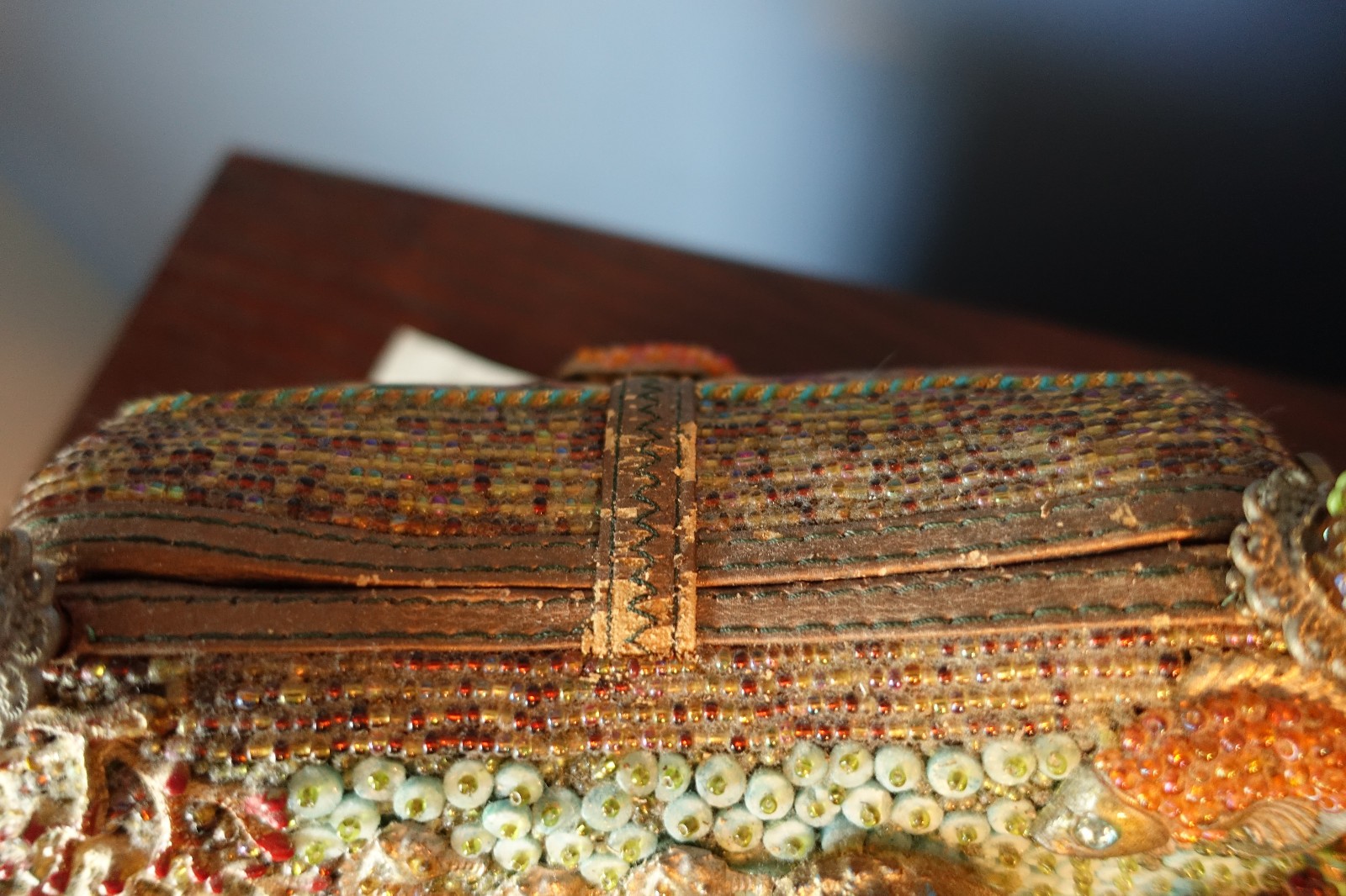 Mary Frances SEAHORSE SEALIFE EMBELLISHED BEADED PURSE HANDBAG