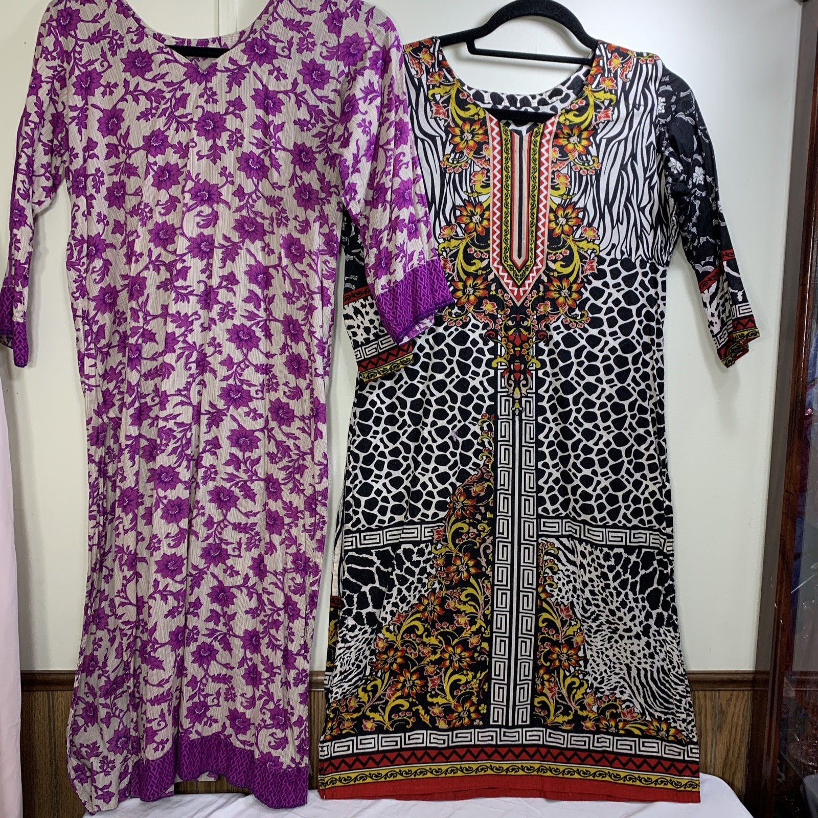 Womens Pakistani Indian Shirt Dresses Lightweight Lawn Cotton Lot Of 2