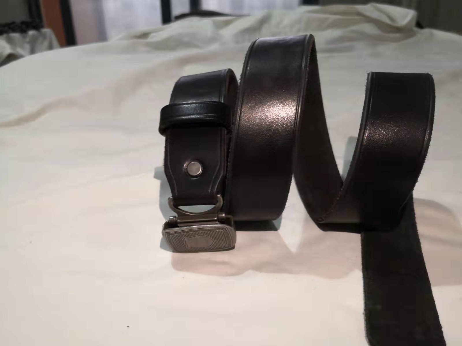 RRL Double RL Vegetable Brown Leather Belt Western Style Metal Buckle Size 34