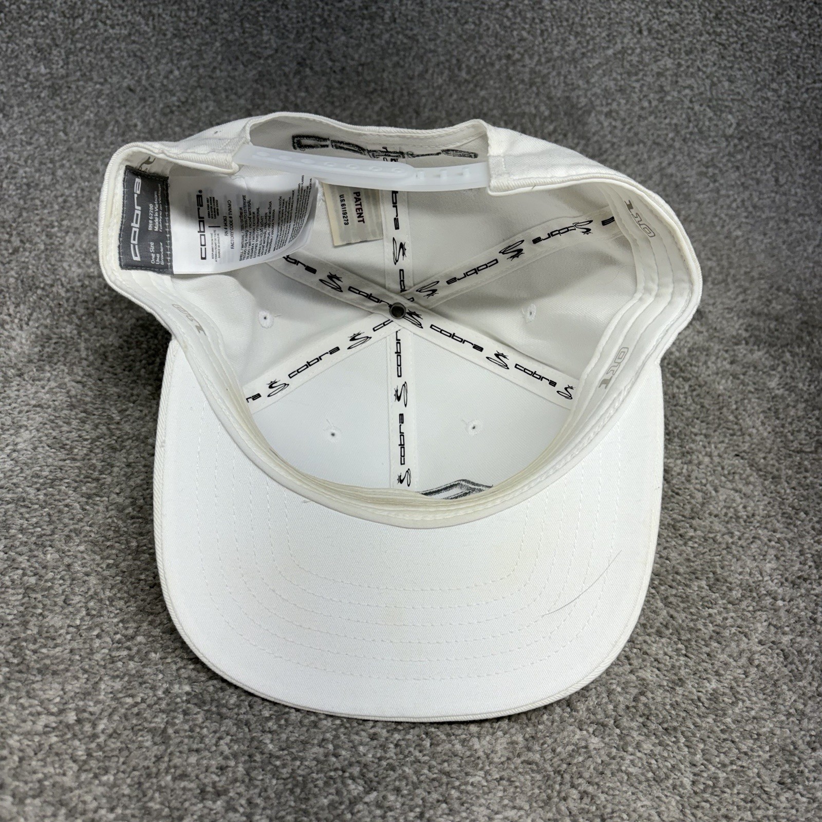 King Cobra F8 Puma Golf Snapback Hat Cap White Grey Tour Adjustable OSFM