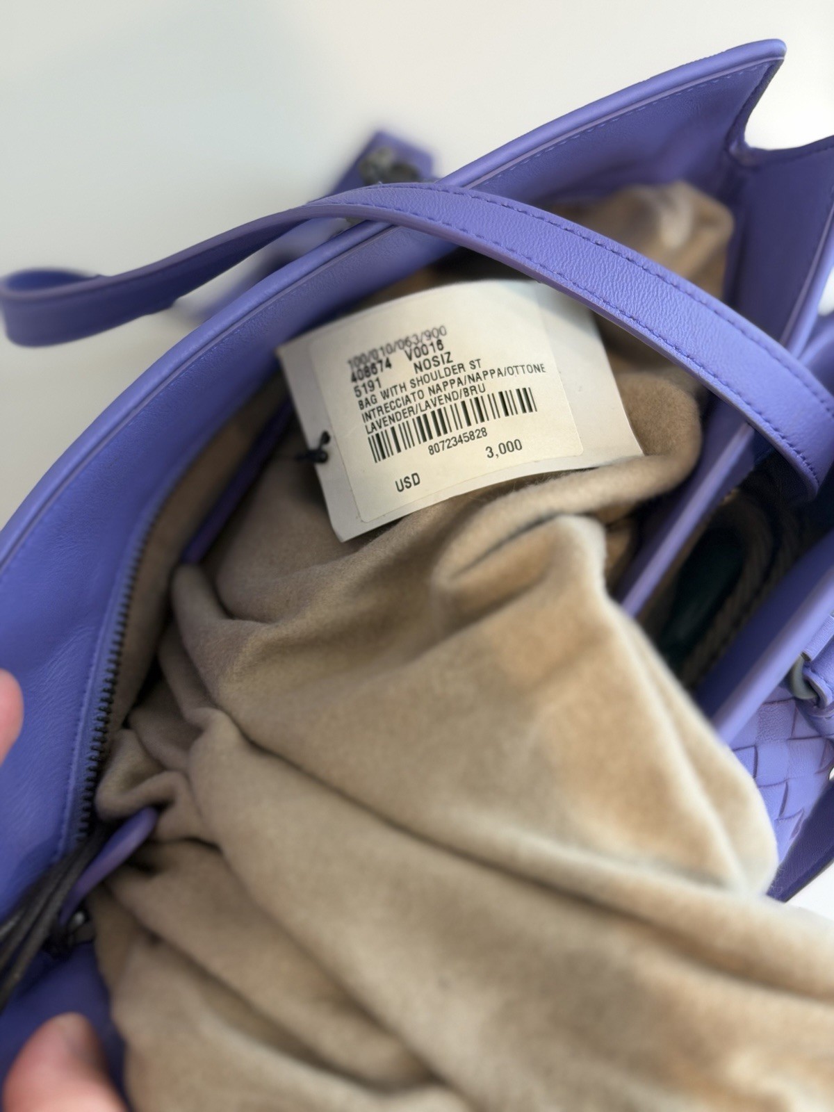 Bottega Veneta Pacific Top Handle Shoulder Bag Intrecciato Lavender (New w Tags)