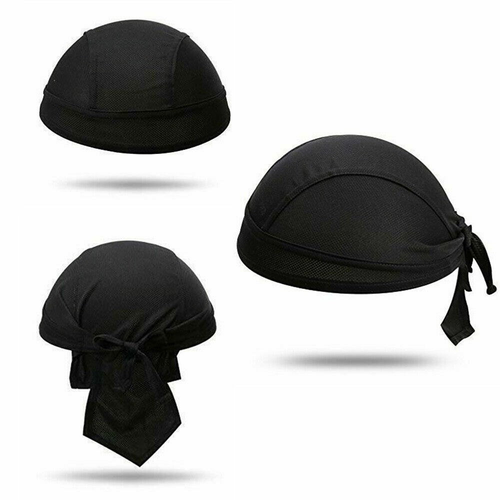 3 Pack Skull Cap Motorcycle Head Wrap Tie Durag Du-rag Quick-drying Cycling Hat