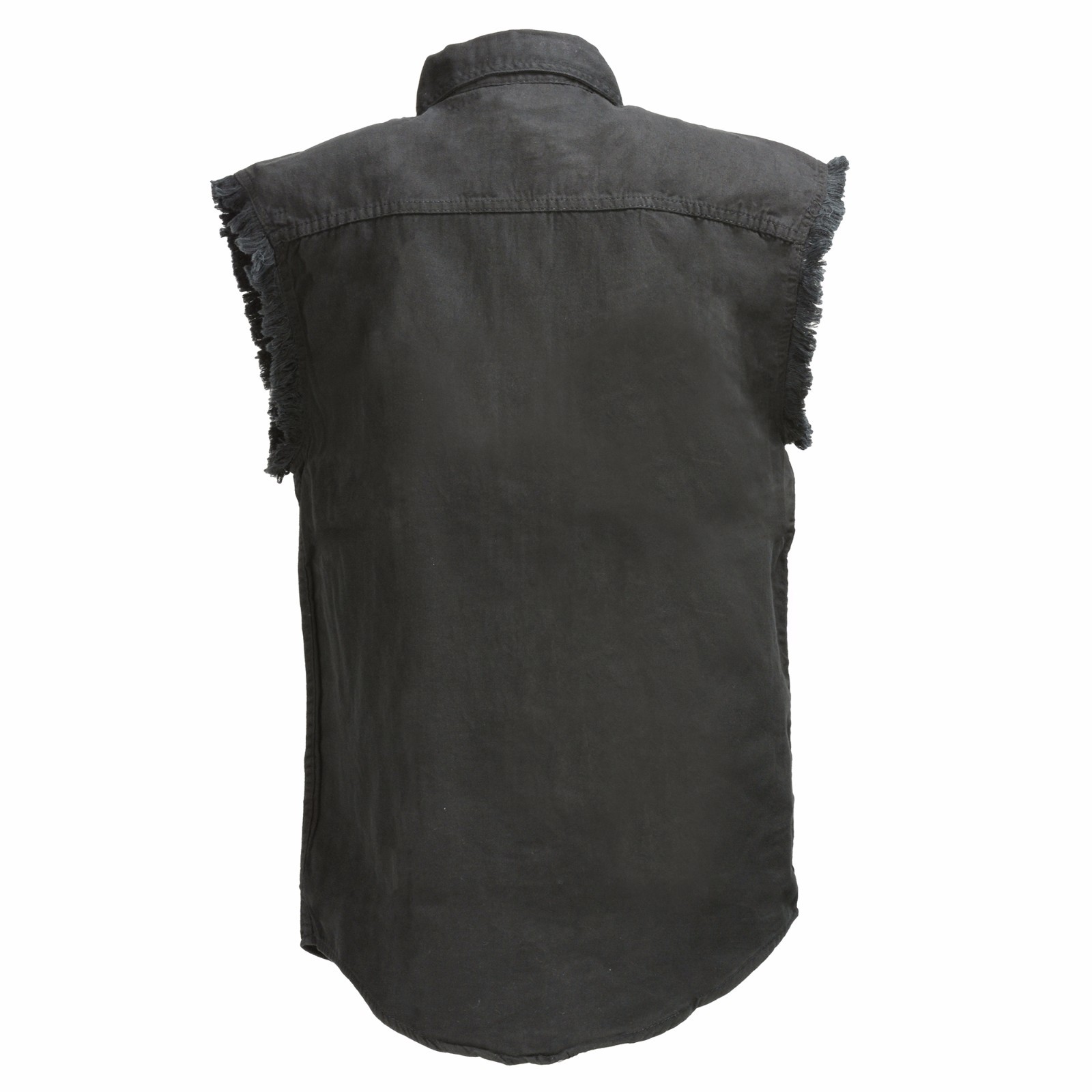 Milwaukee Leather DM1002 Men’s Black Lightweight Sleeveless Denim Shirt