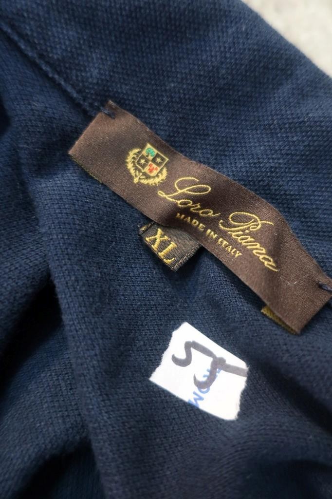 Mens Loro Piana Teal-Blue (Item- 55) Cotton Pocket Pique Polo Shirt XL