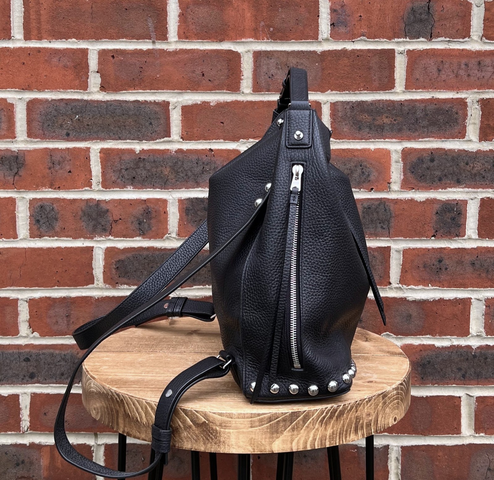 AllSaints Ladies Leather CAMI Backpack Bag Black Biker All Saints Rucksack