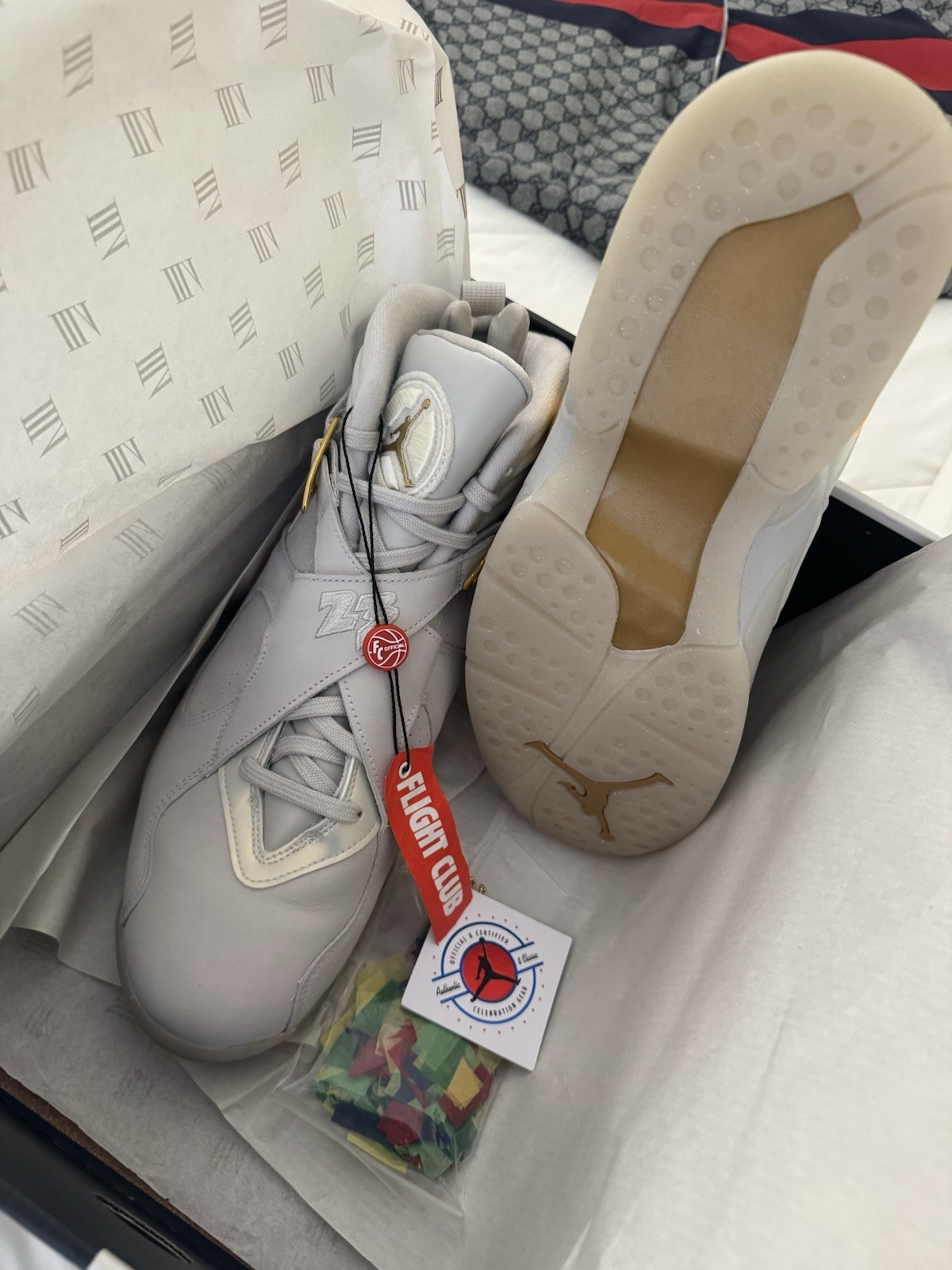 Jordan Air Jordan 8 Retro C&C Trophy Light Bone/Gold/White 832821-030 2016