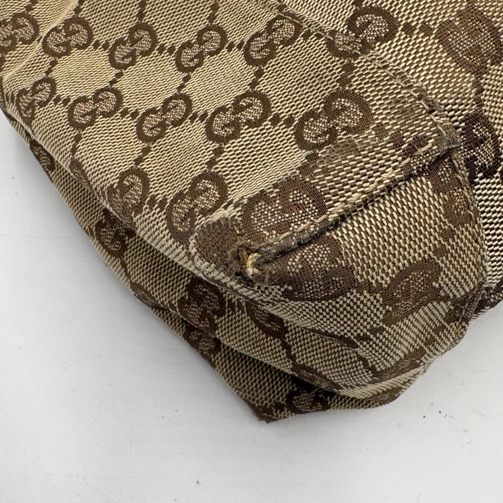 Auth GUCCI GG Canvas Shoulder Bag Brown 113023 2Y8671